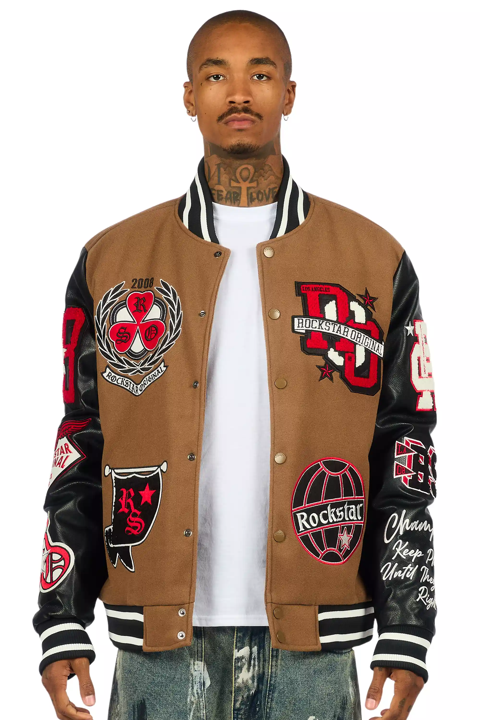 Gallant Beige Varsity Jacket - Image 3