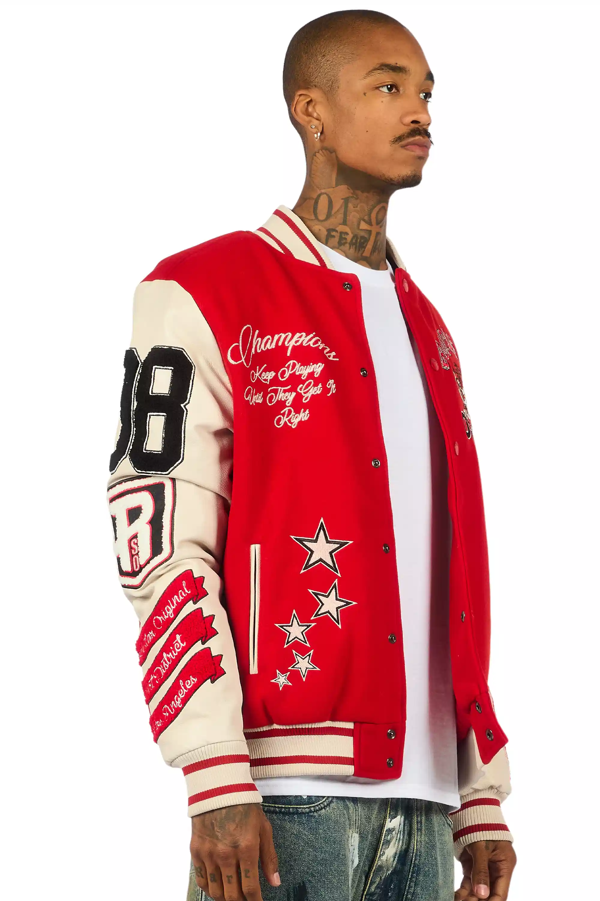 Alaric Red Varsity Jacket - Image 4