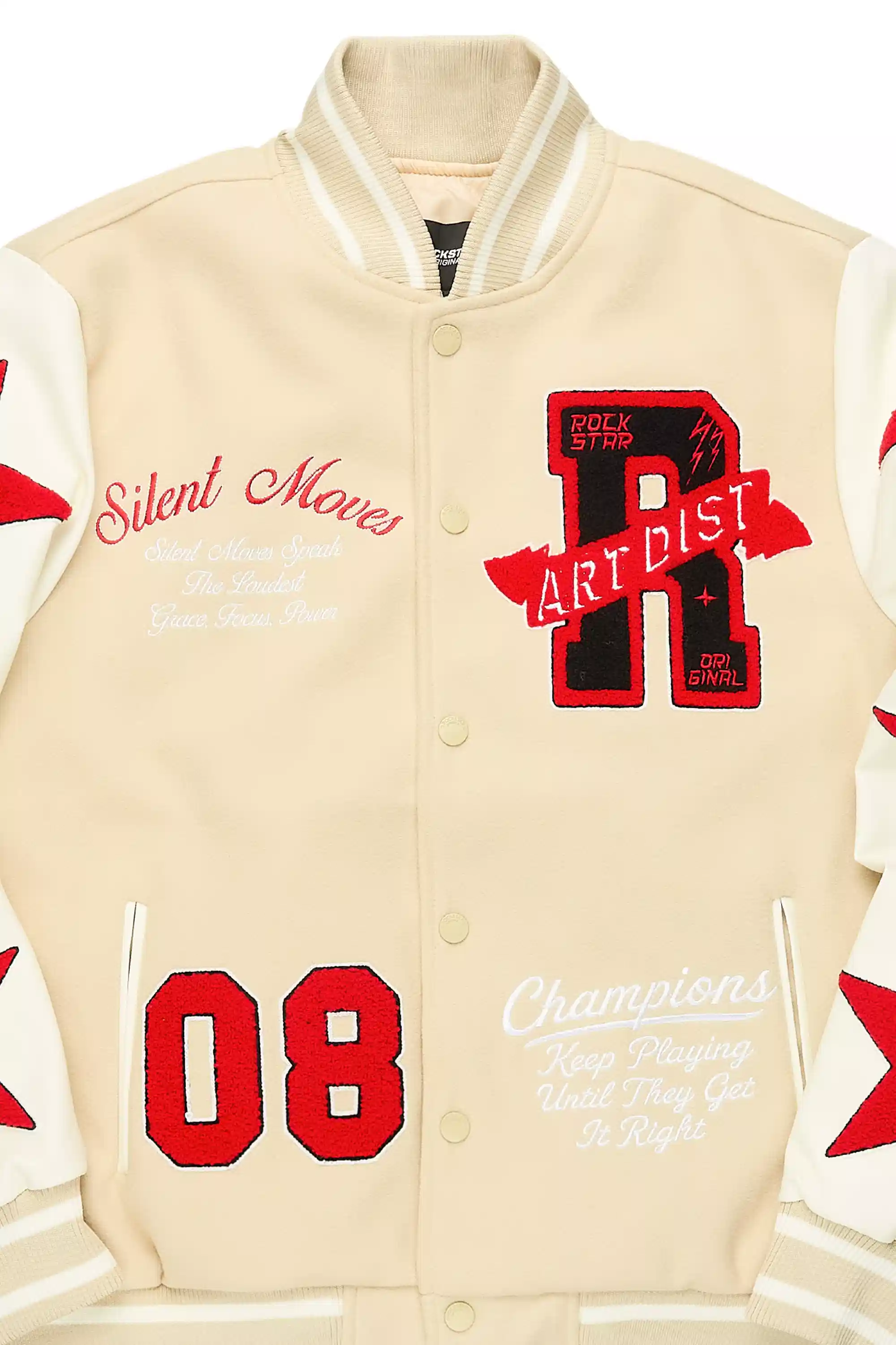 Zadok Beige Varsity Jacket - Image 6