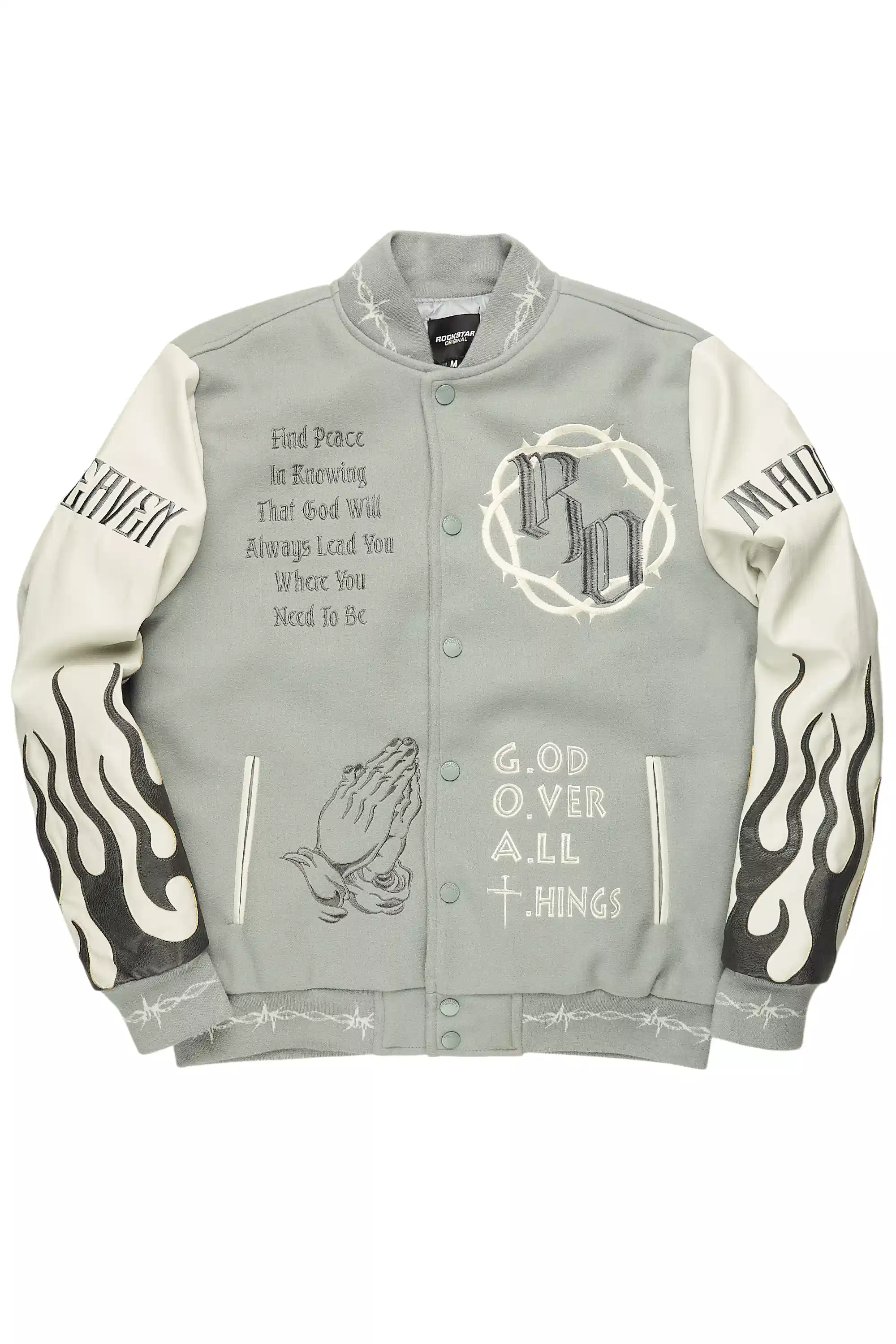 Caelus Grey Varsity Jacket