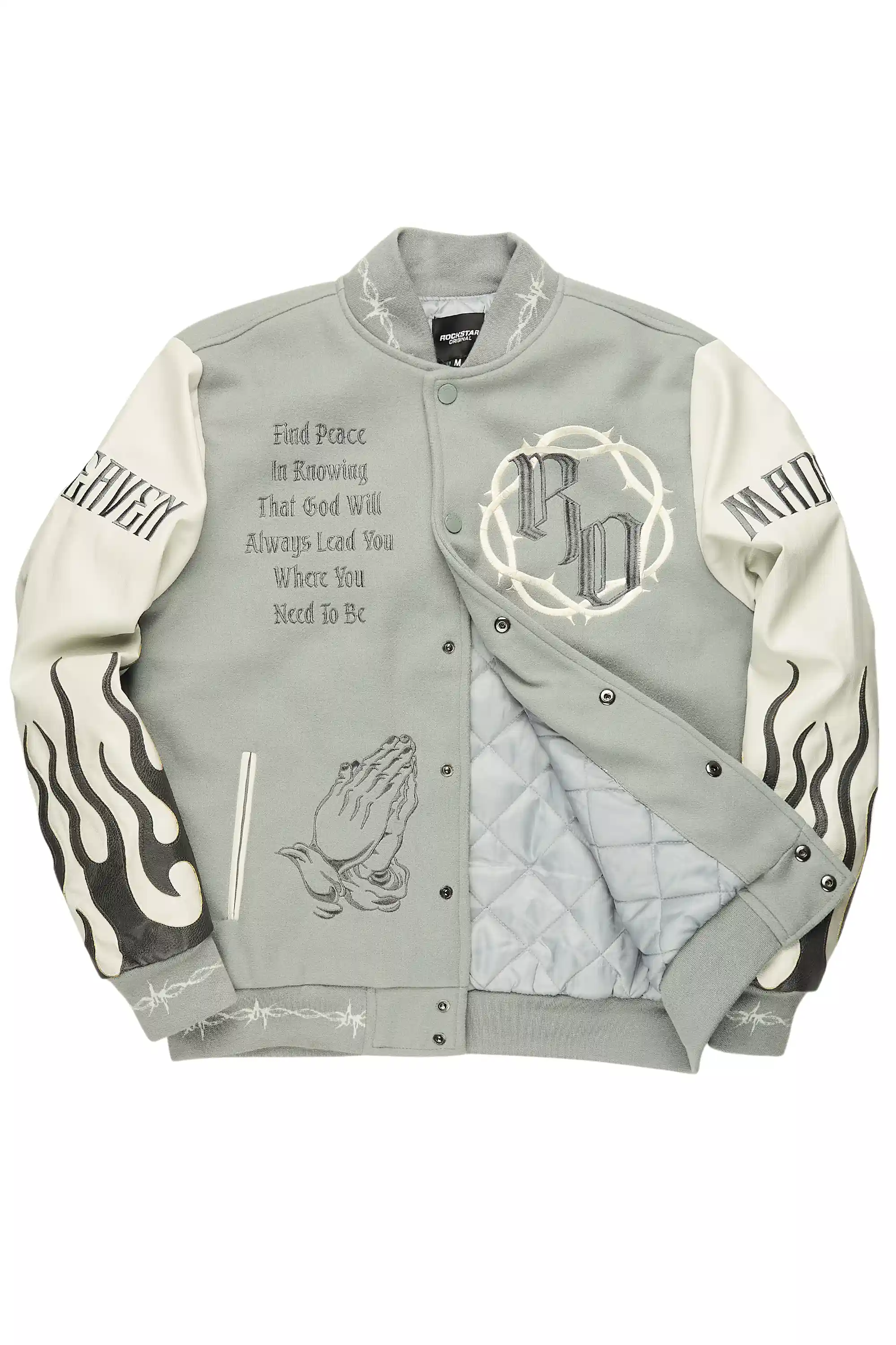 Caelus Grey Varsity Jacket - Image 2