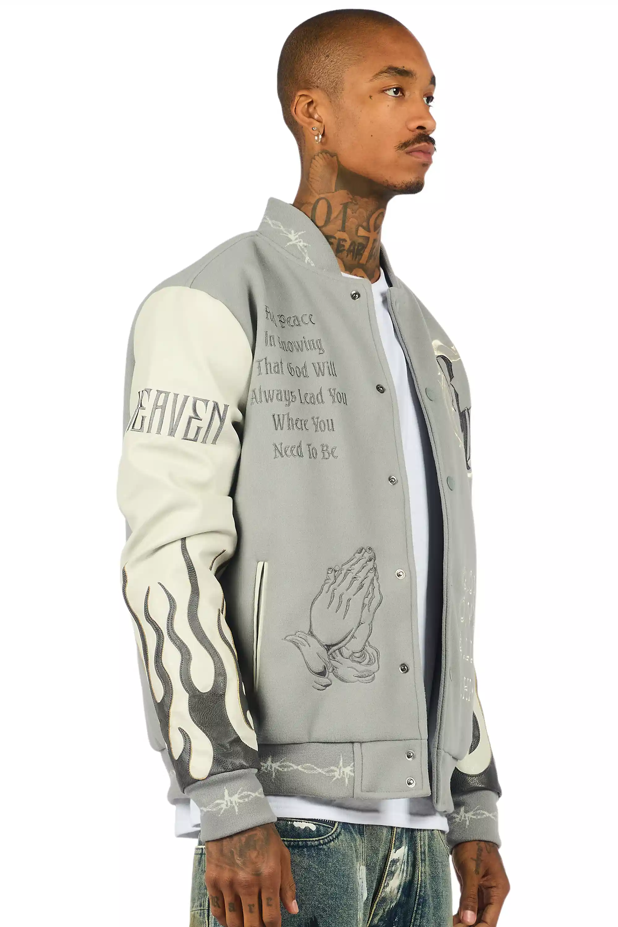 Caelus Grey Varsity Jacket - Image 4
