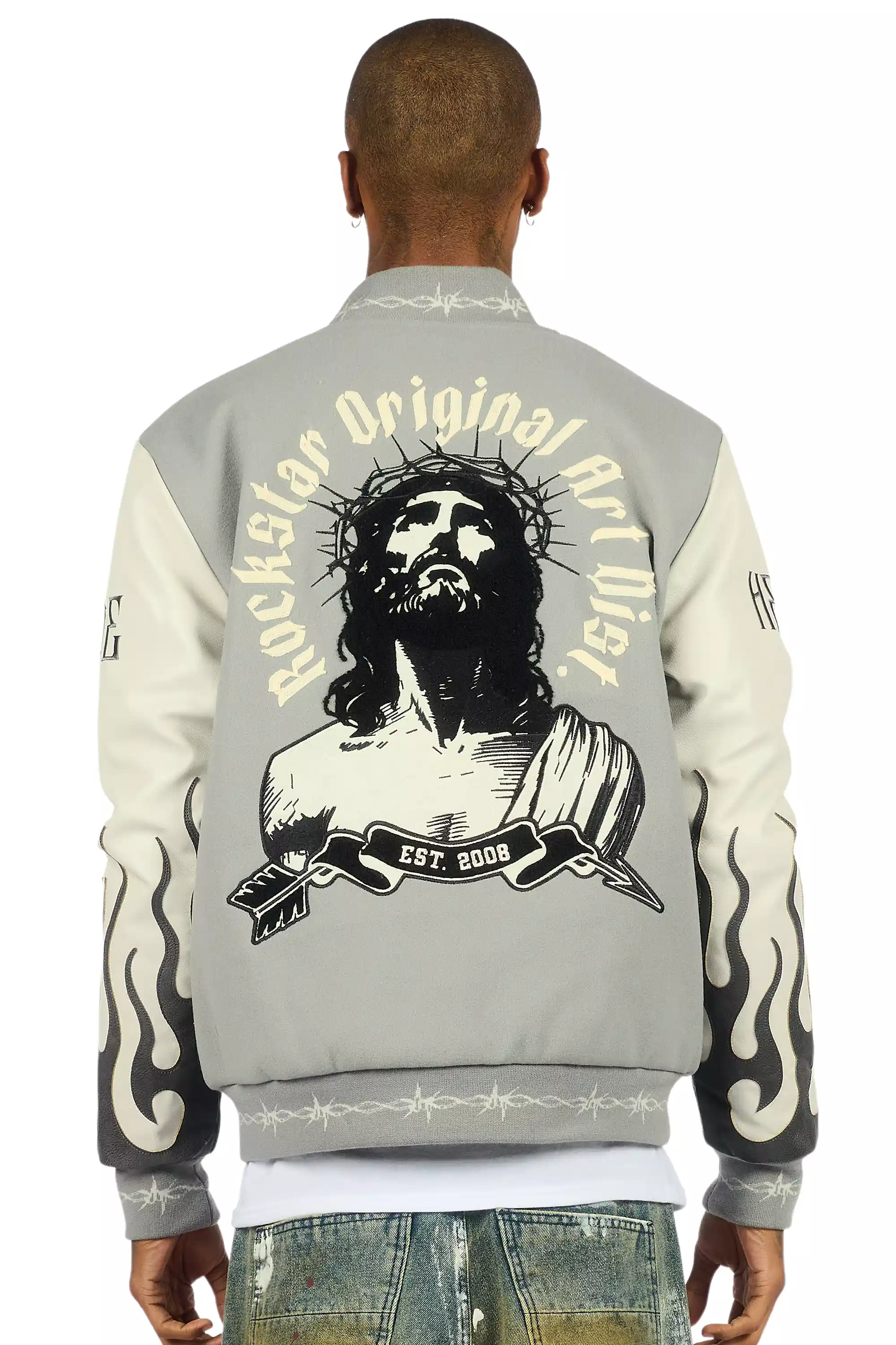 Caelus Grey Varsity Jacket - Image 6