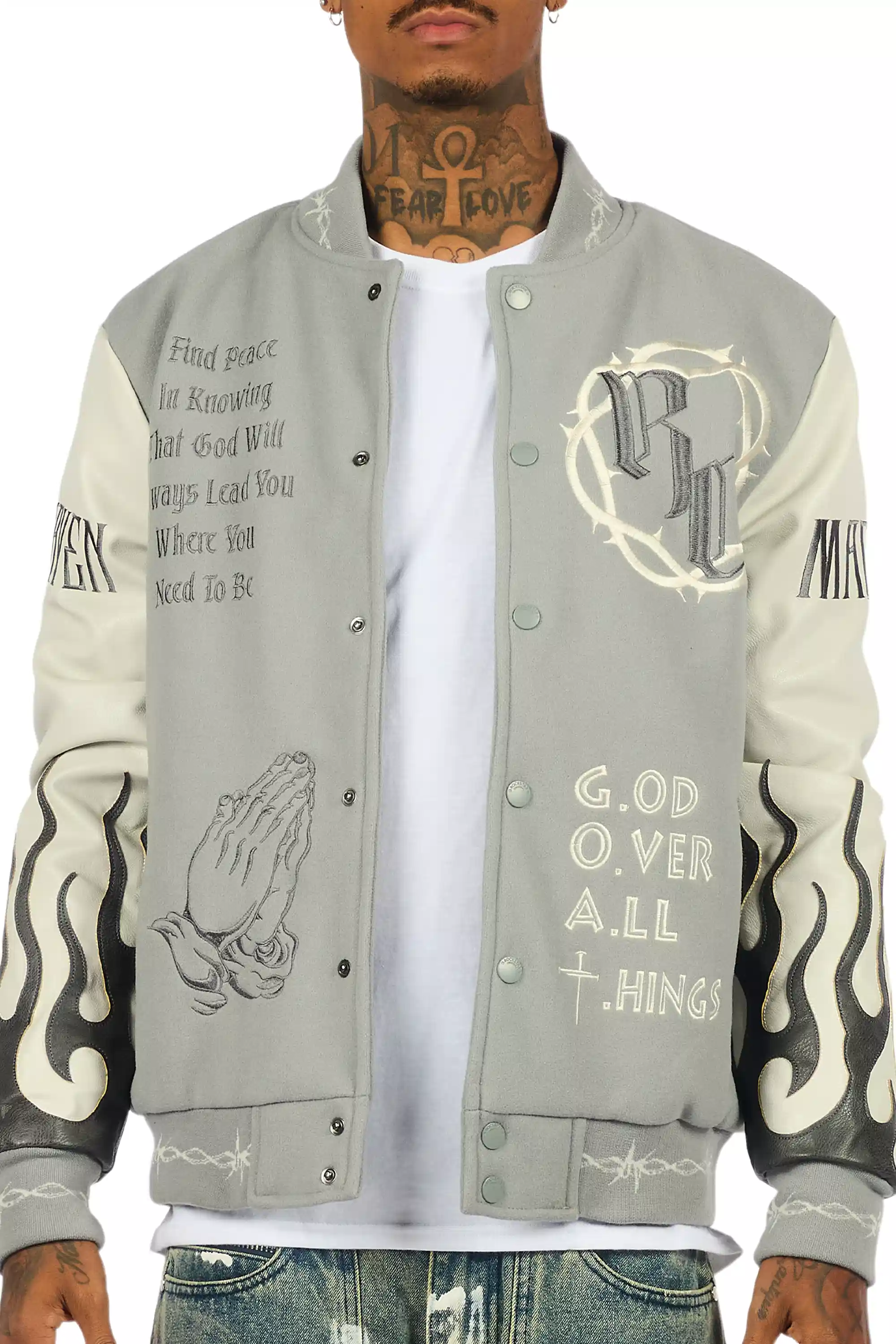 Caelus Grey Varsity Jacket - Image 8