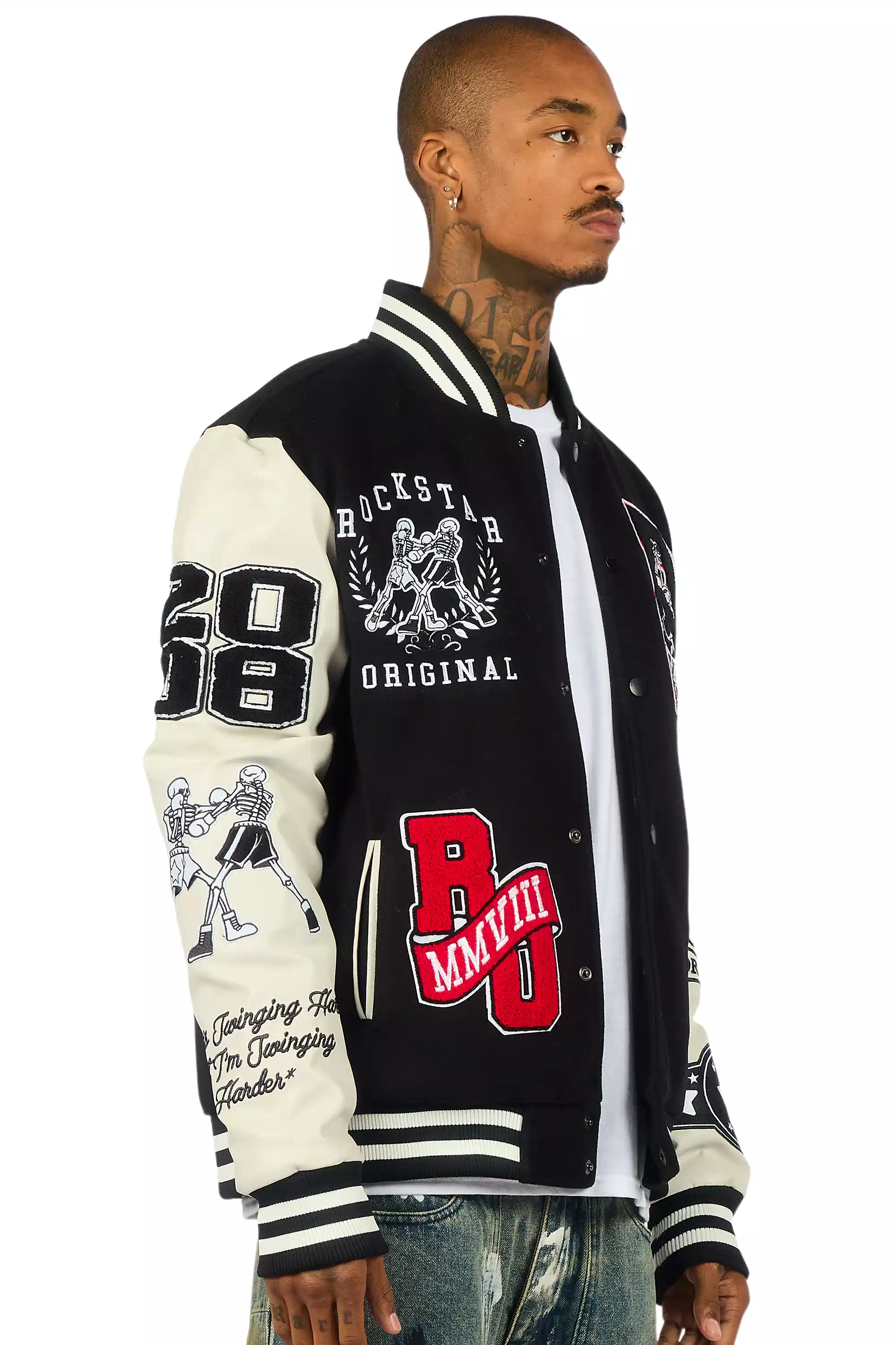 Lutador Black Varsity Jacket - Image 3