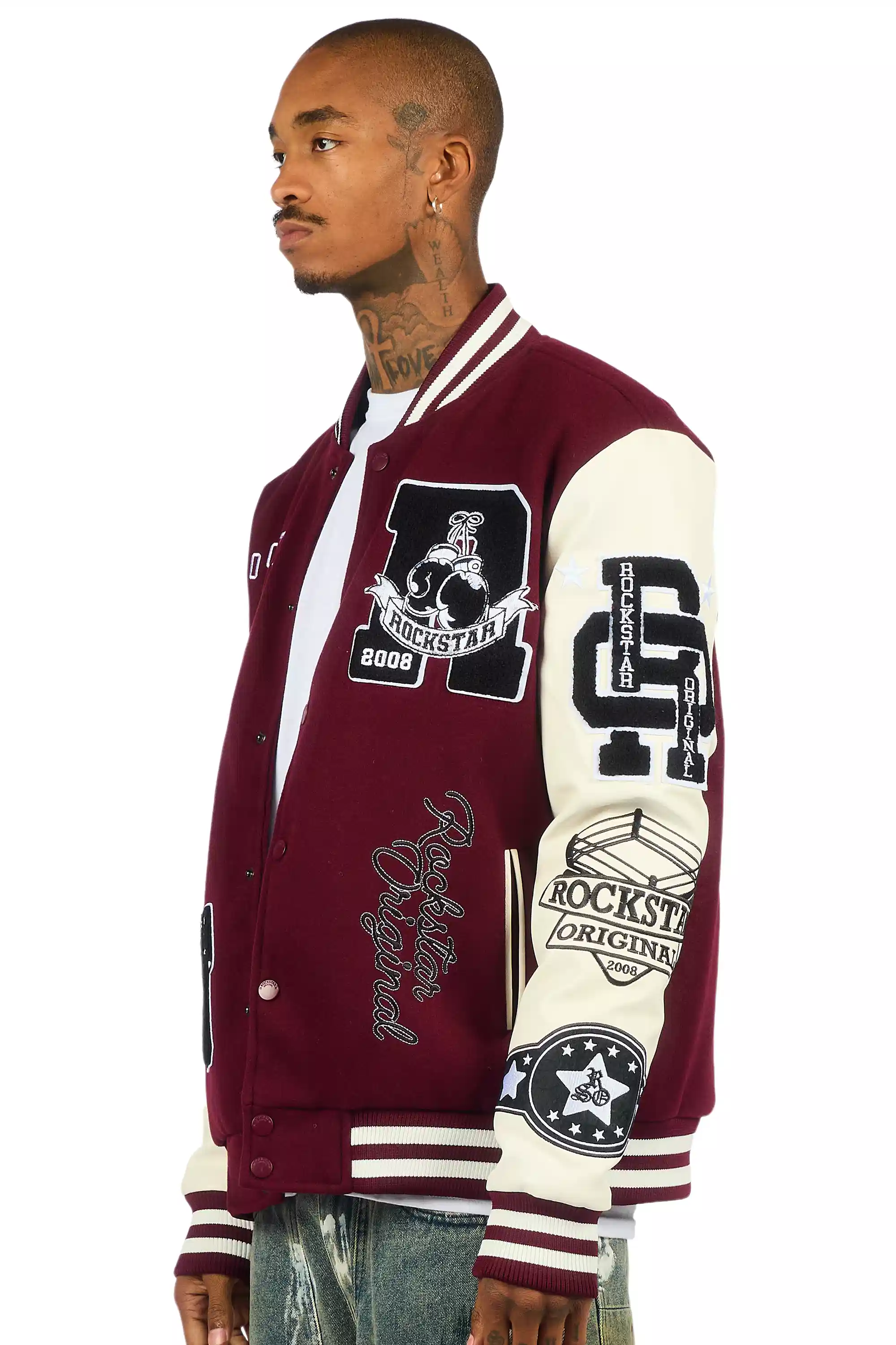 Lutador Maroon Varsity Jacket - Image 5