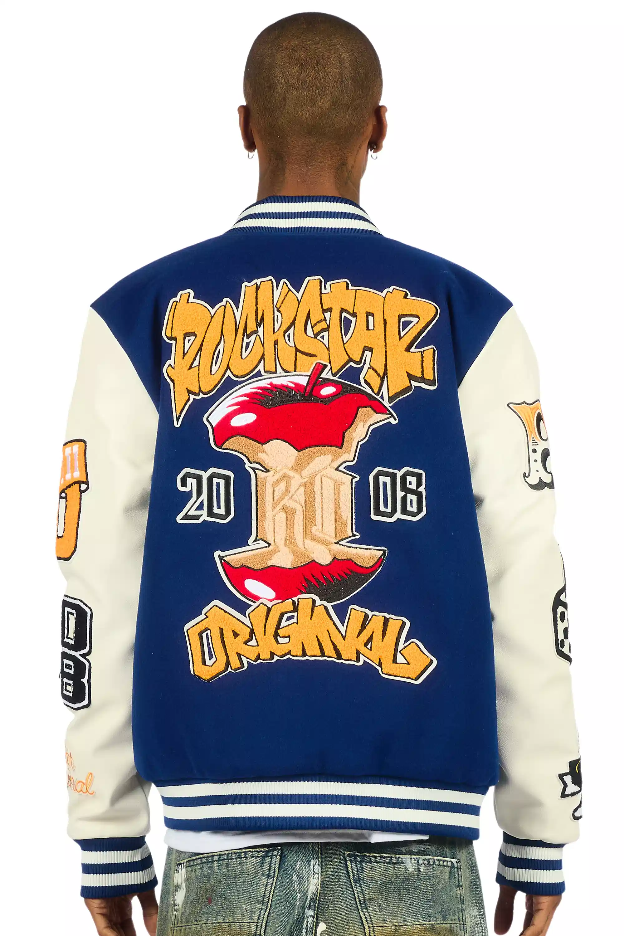 Forbidden Navy Varsity Jacket - Image 5