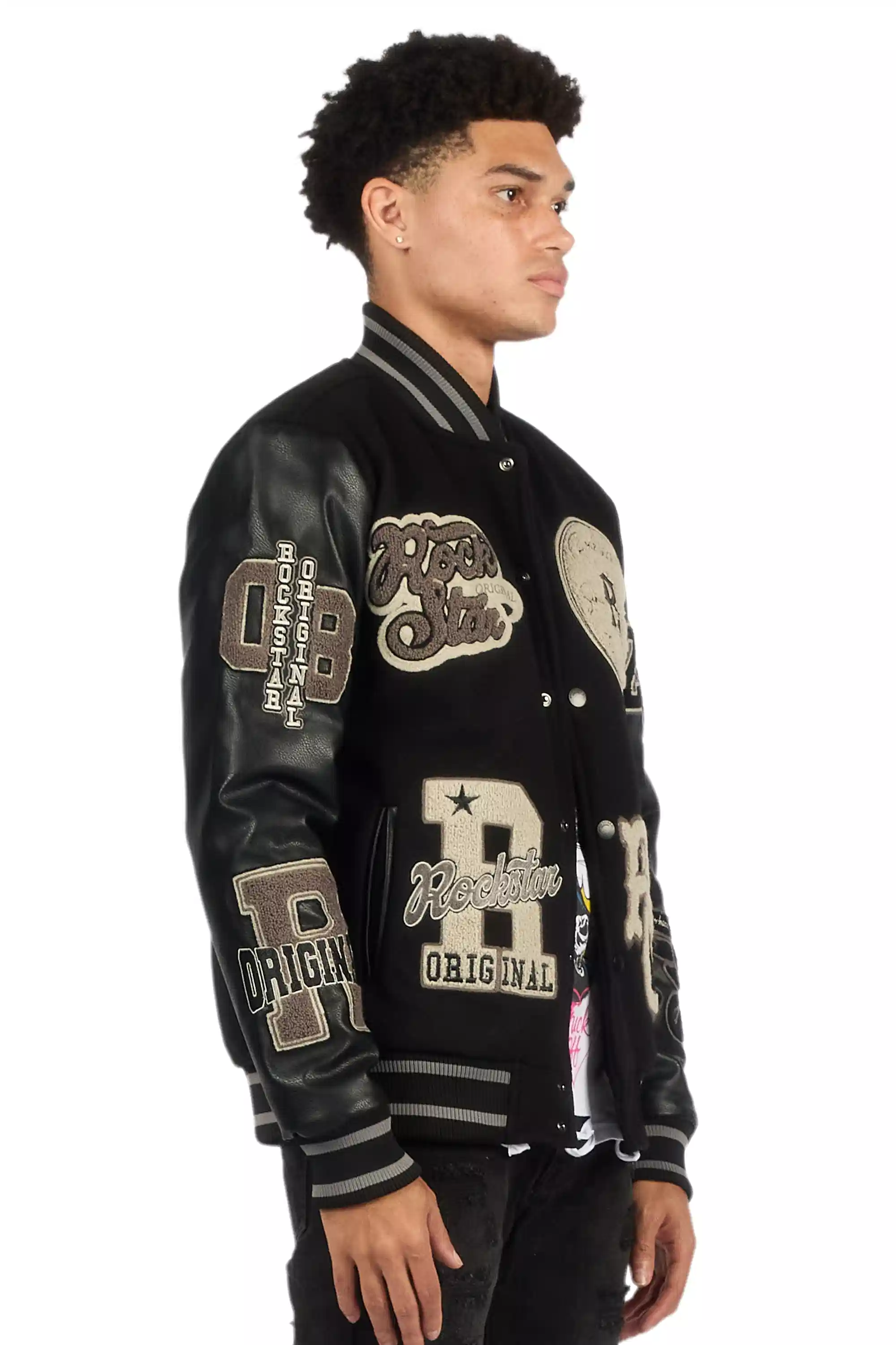 Ghoster Black/Grey Varsity Jacket - Image 4
