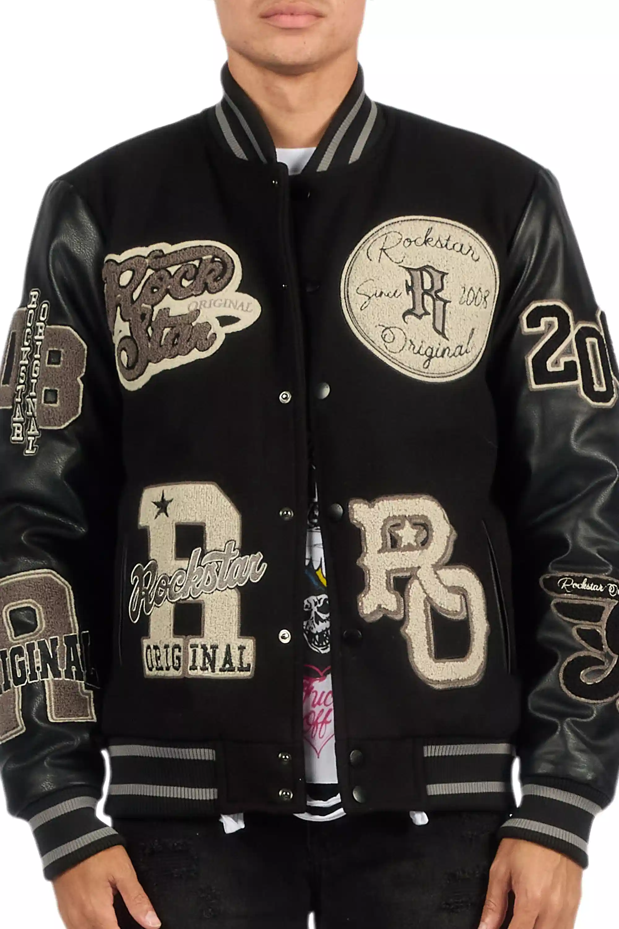 Ghoster Black/Grey Varsity Jacket - Image 9