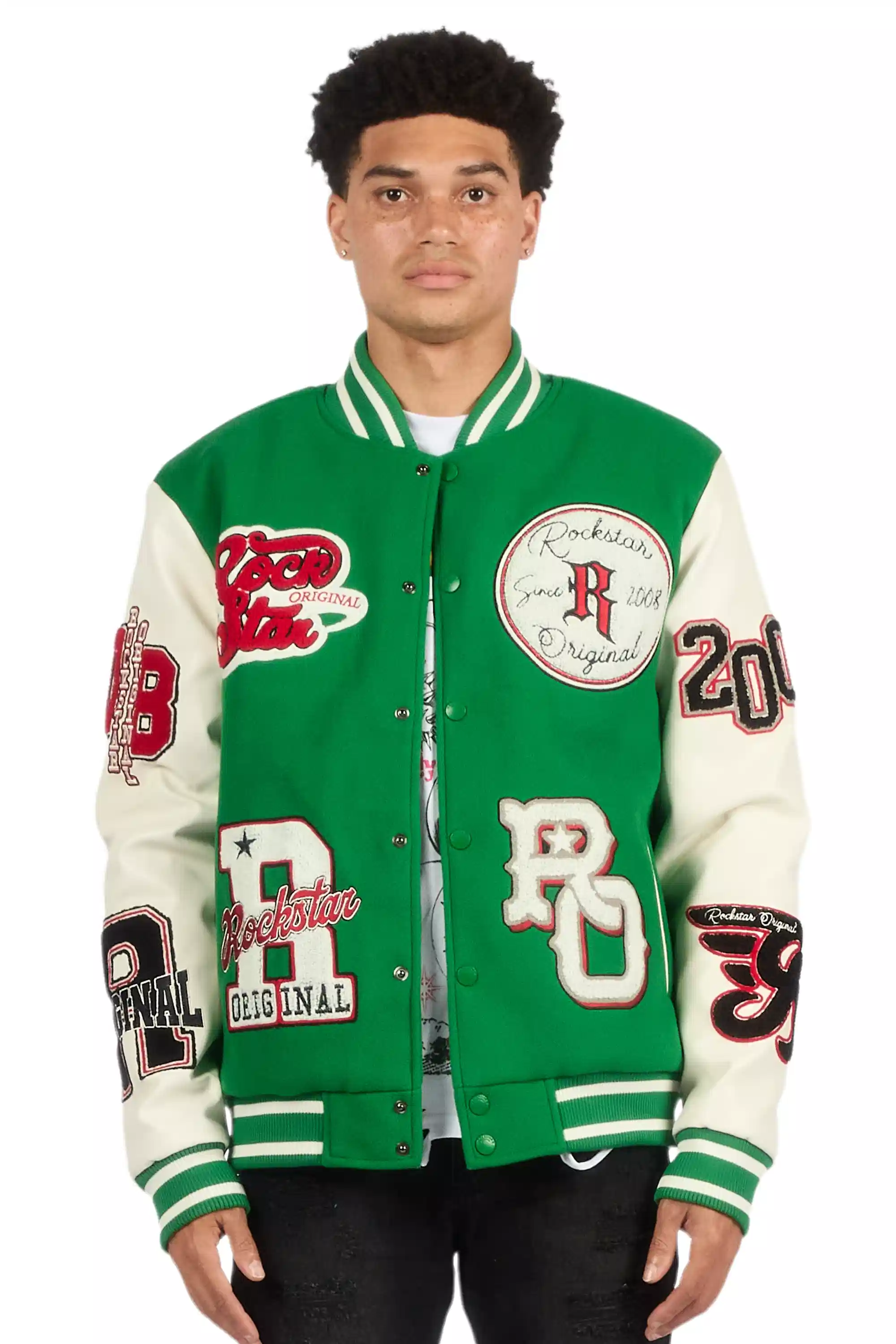 Ghoster Green Varsity Jacket - Image 2