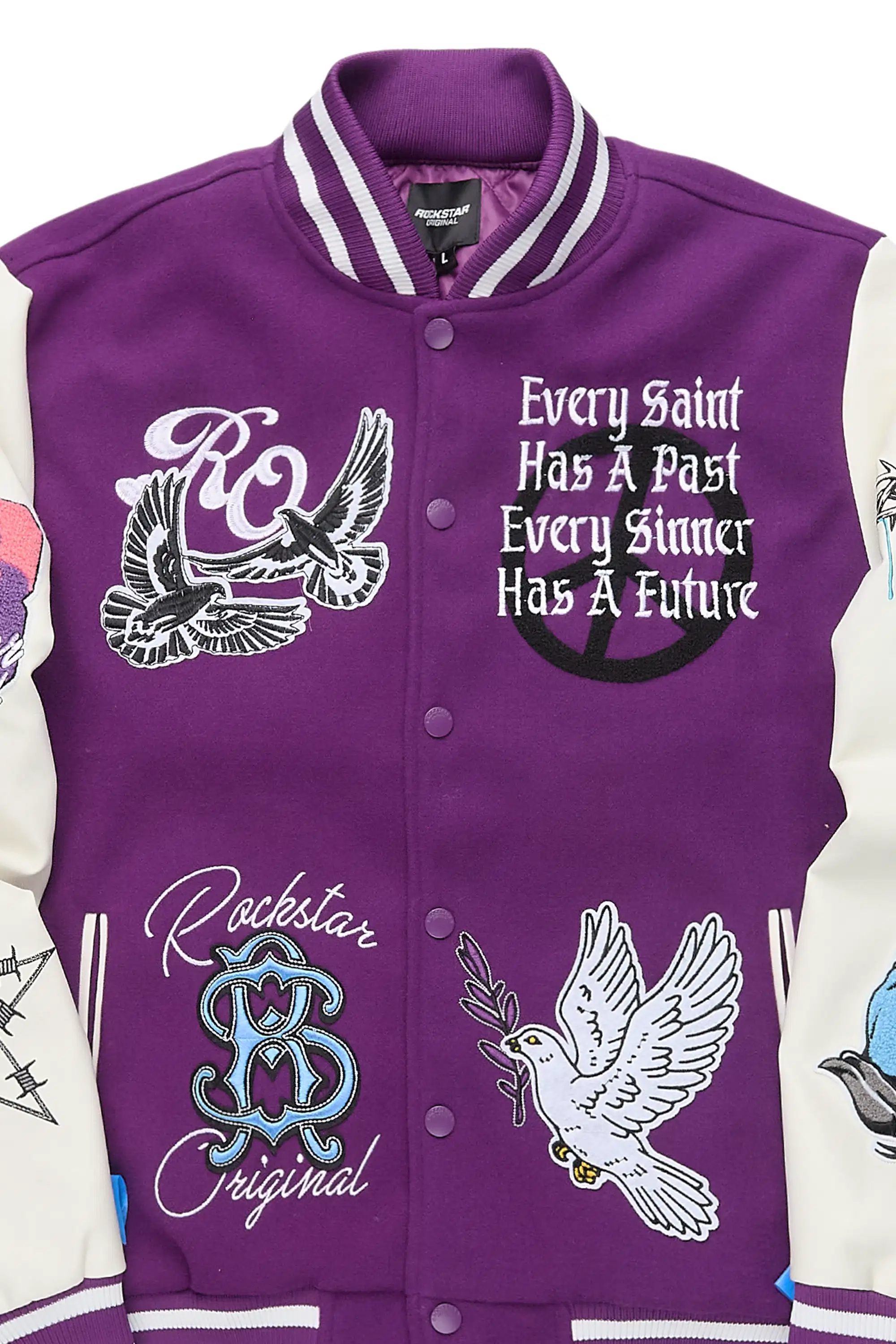 Warpath Purple Varsity Jacket - Image 7