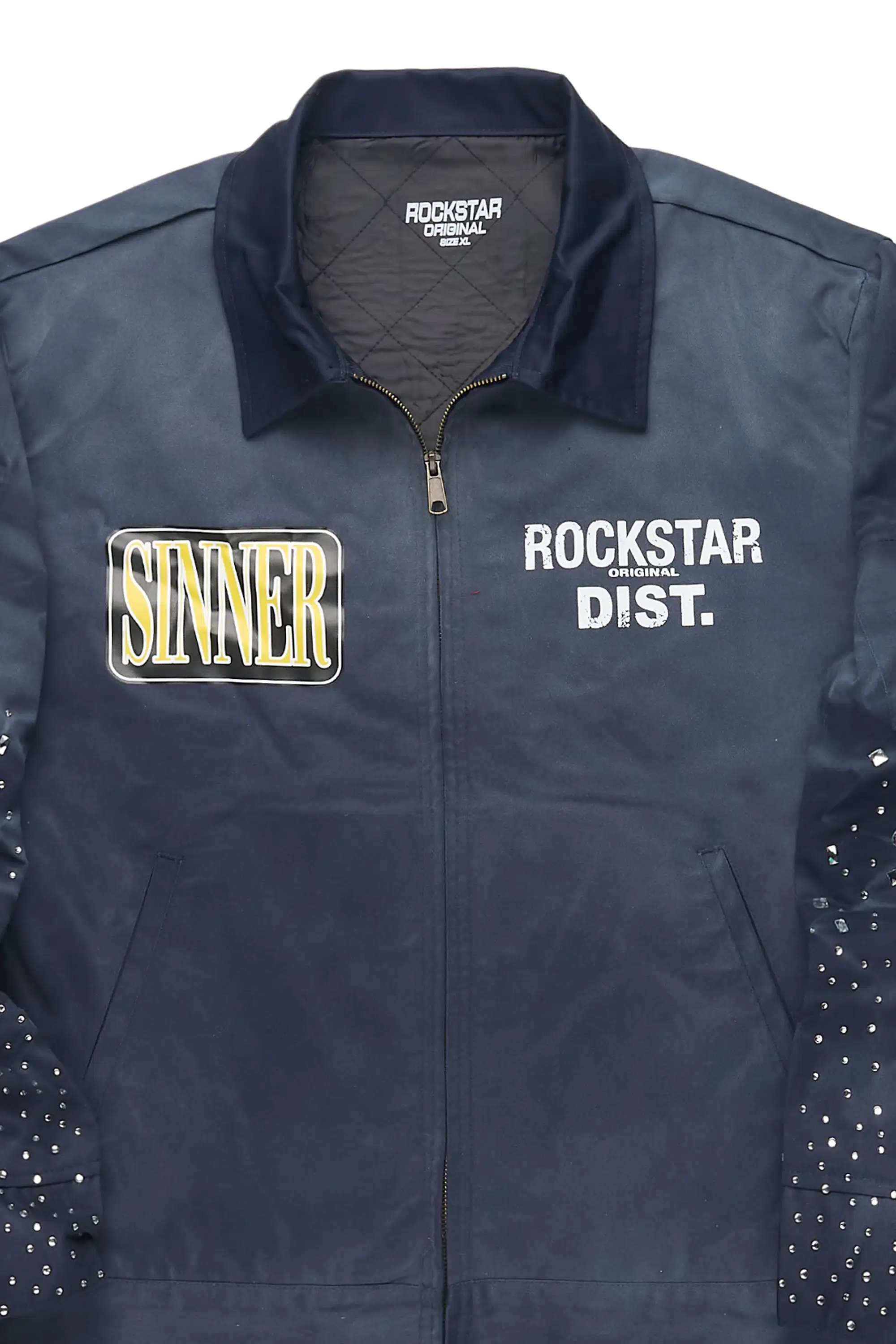 Traval Navy Rhinestone Workman Jacket - Image 7