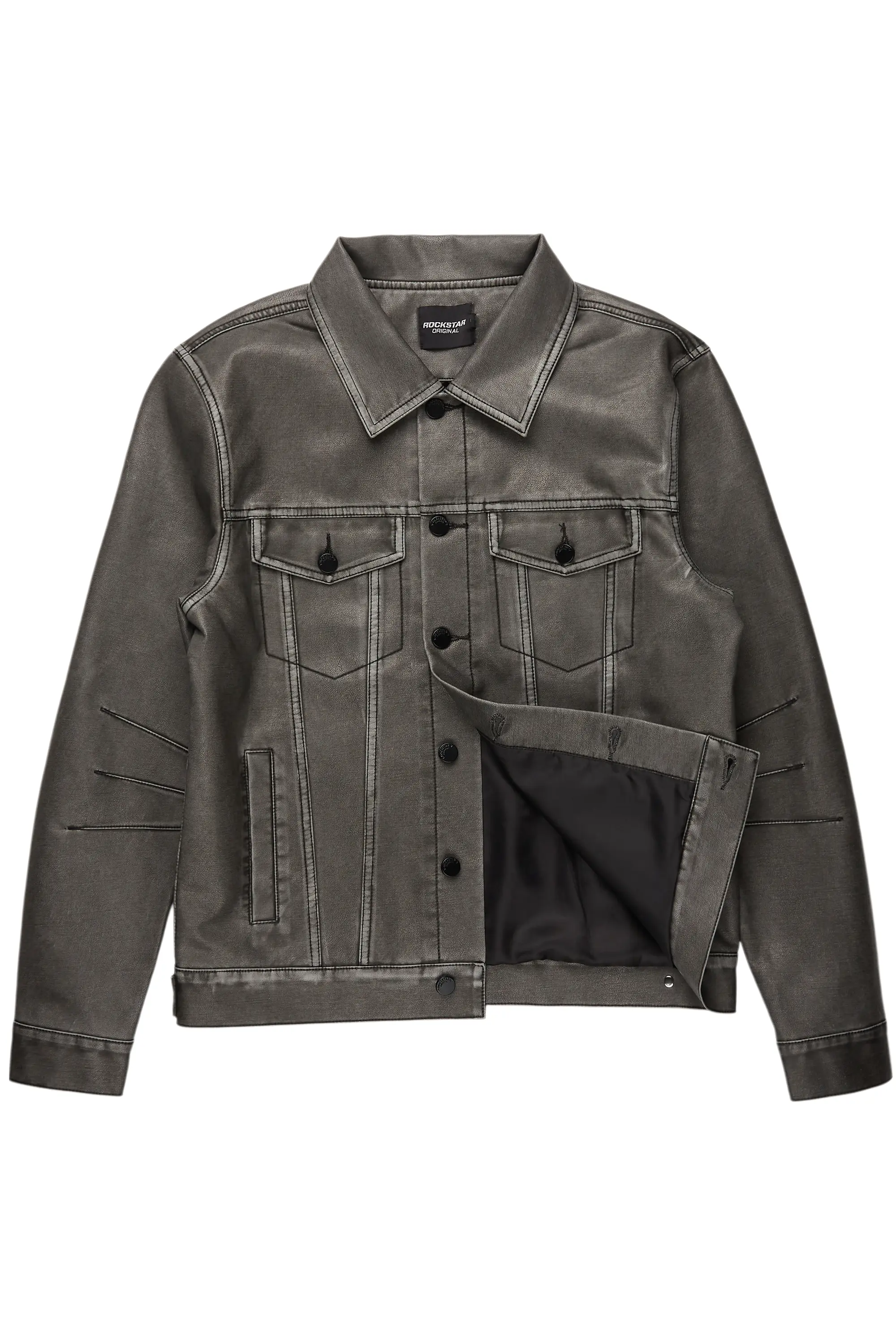 Deco Black PU Jacket - Image 8