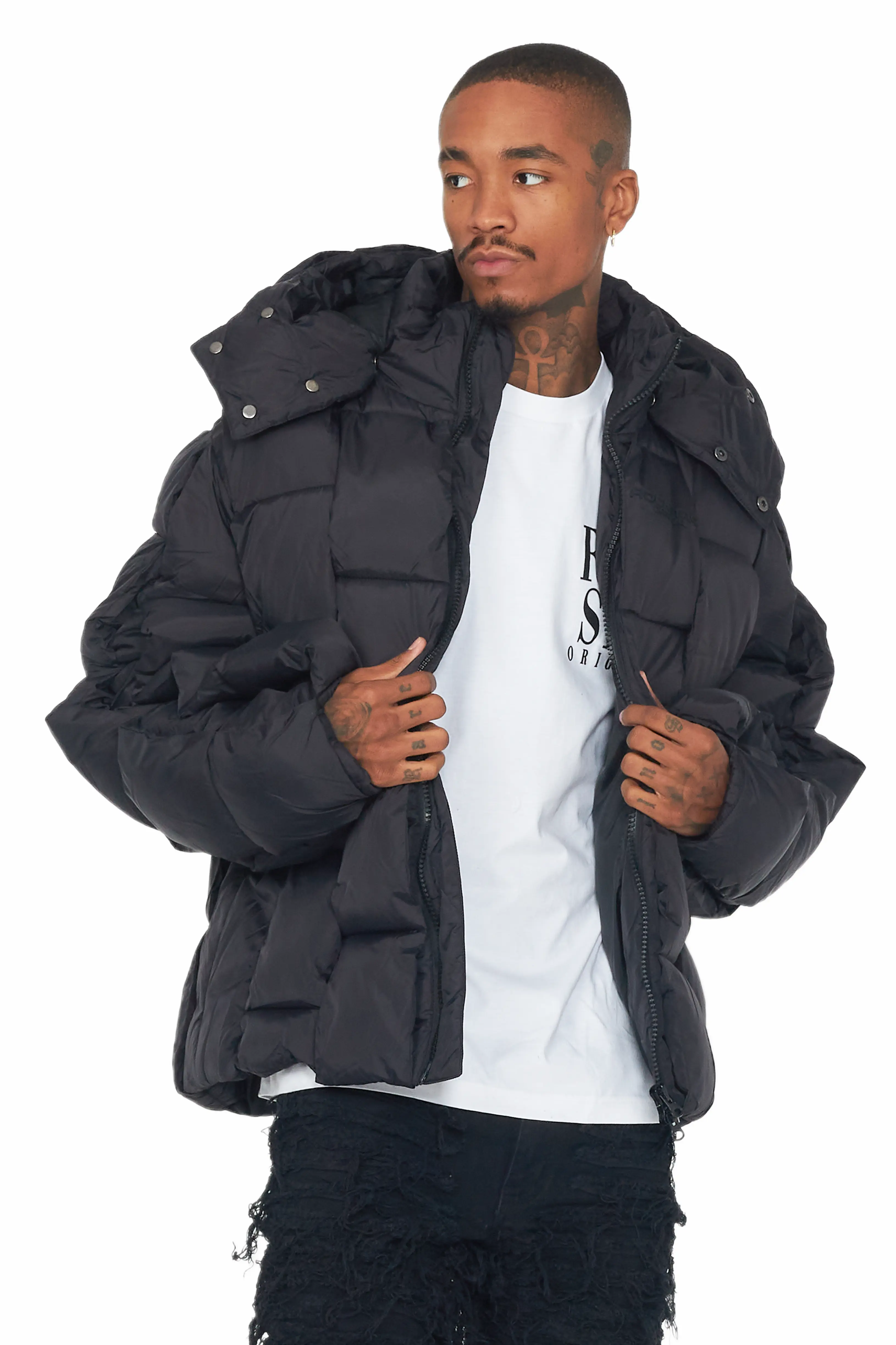 Marley Black Puffer Jacket - Image 3