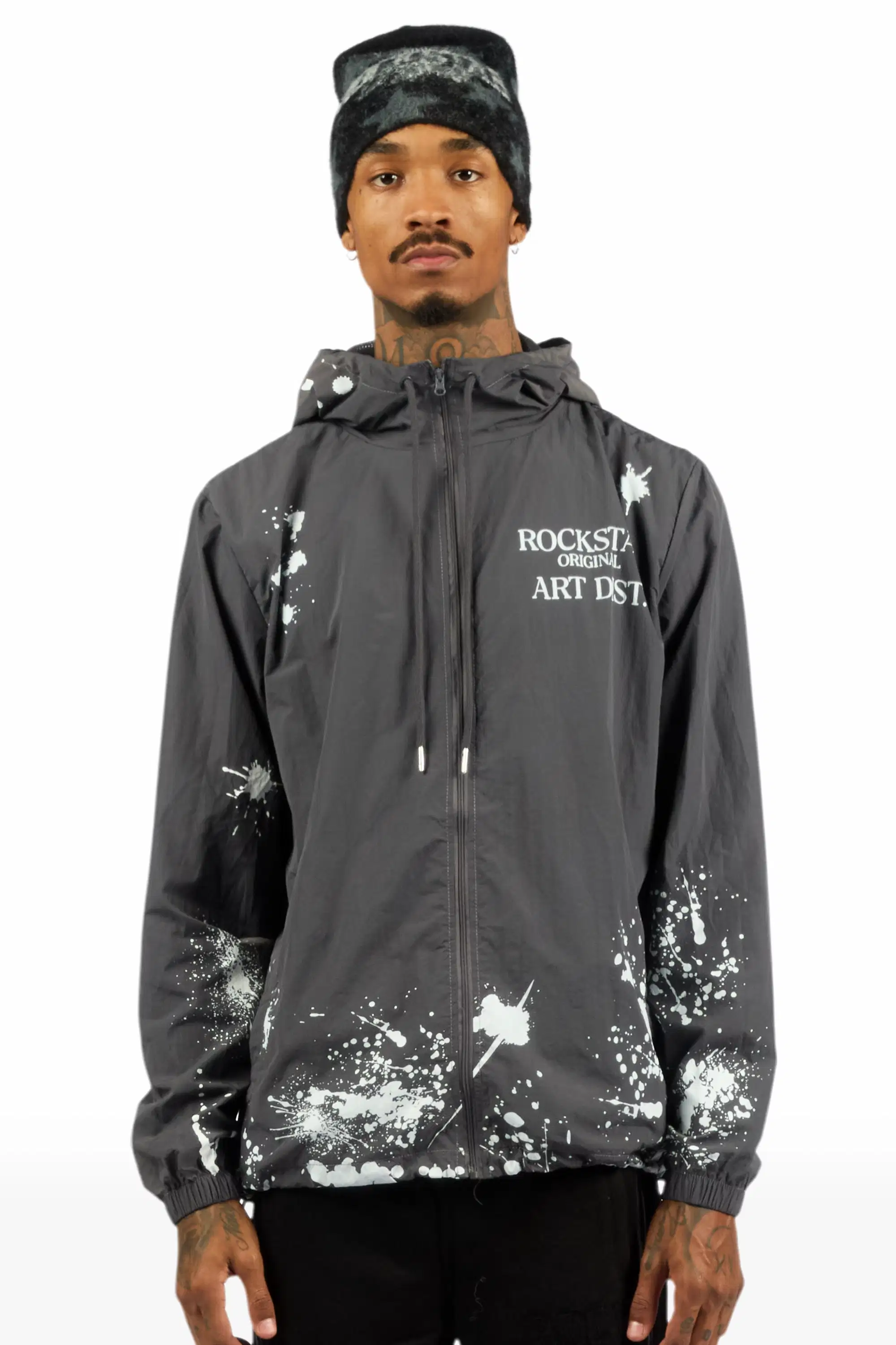 Raffer Grey Graphic Windbreaker - Image 2