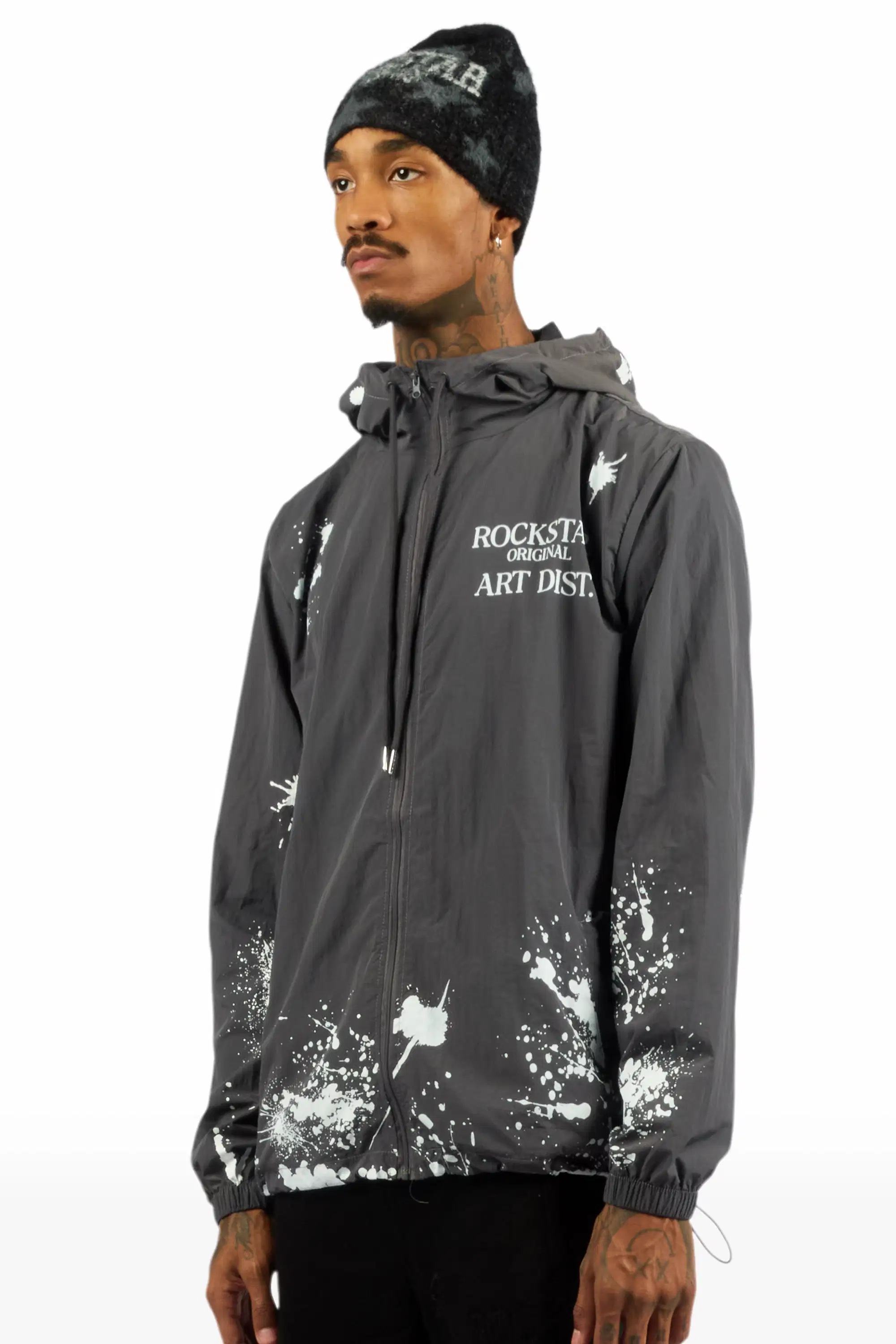 Raffer Grey Graphic Windbreaker - Image 3