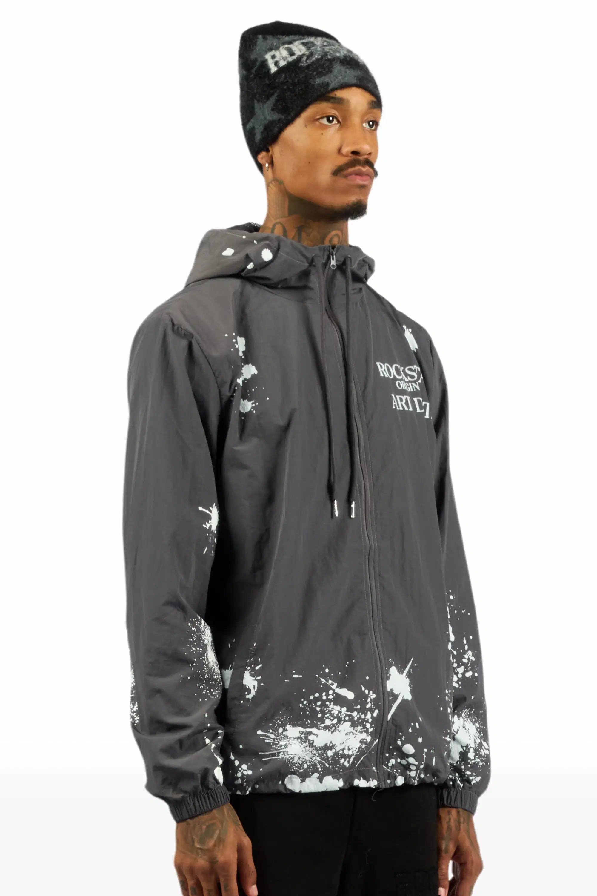 Raffer Grey Graphic Windbreaker - Image 5