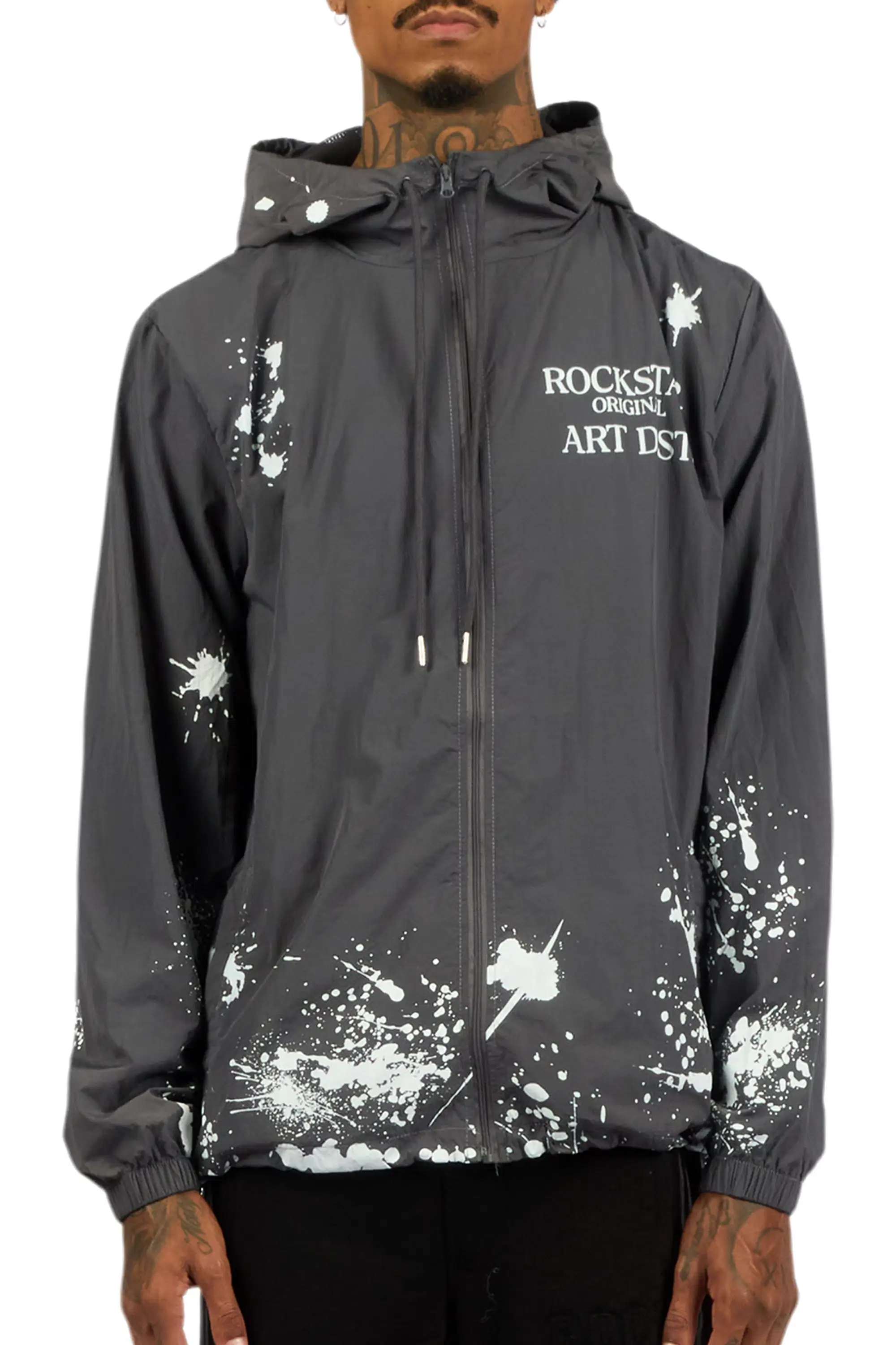 Raffer Grey Graphic Windbreaker - Image 8