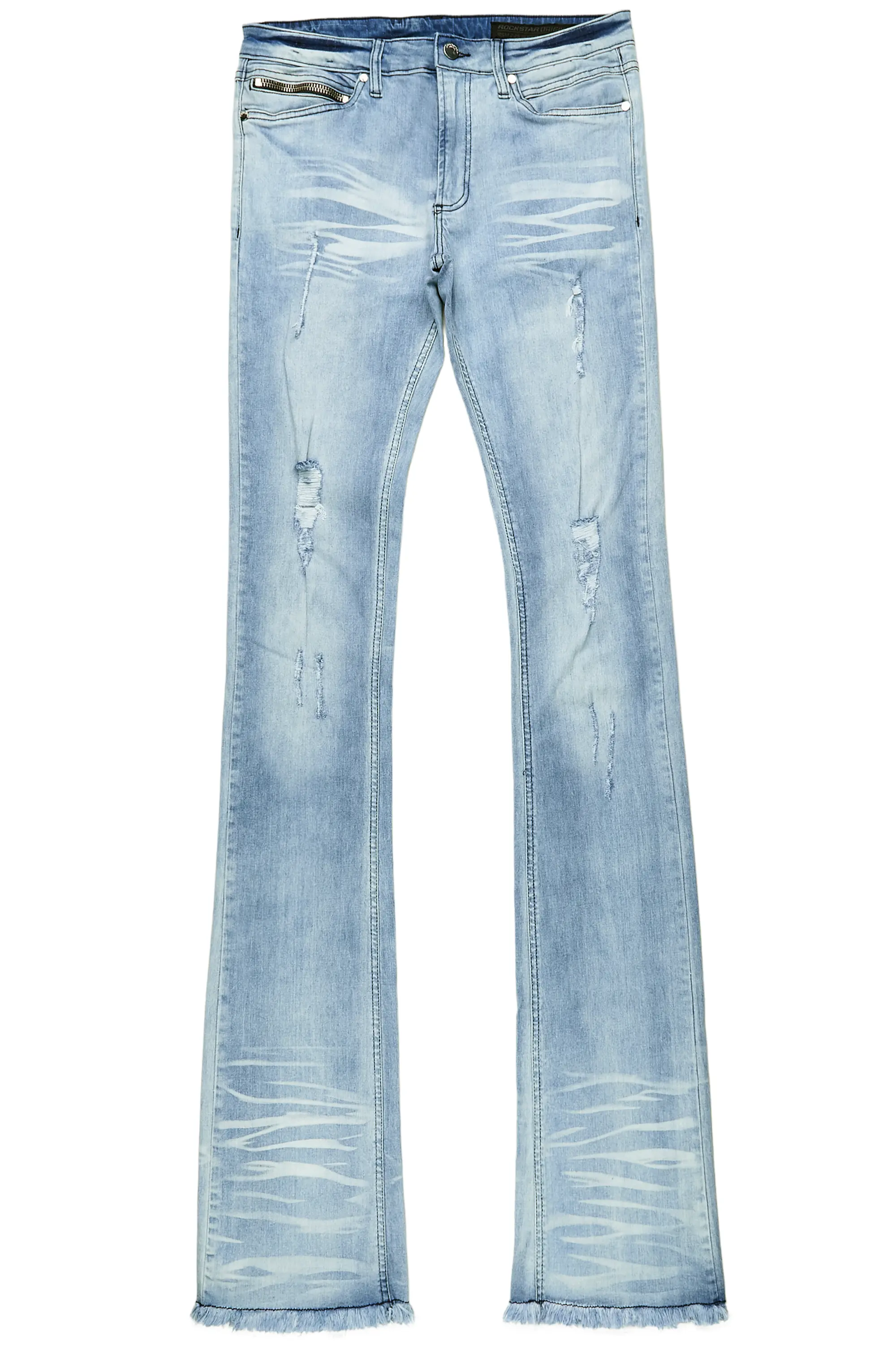 Faby Light Blue Super Stacked Flare Jean - Image 2