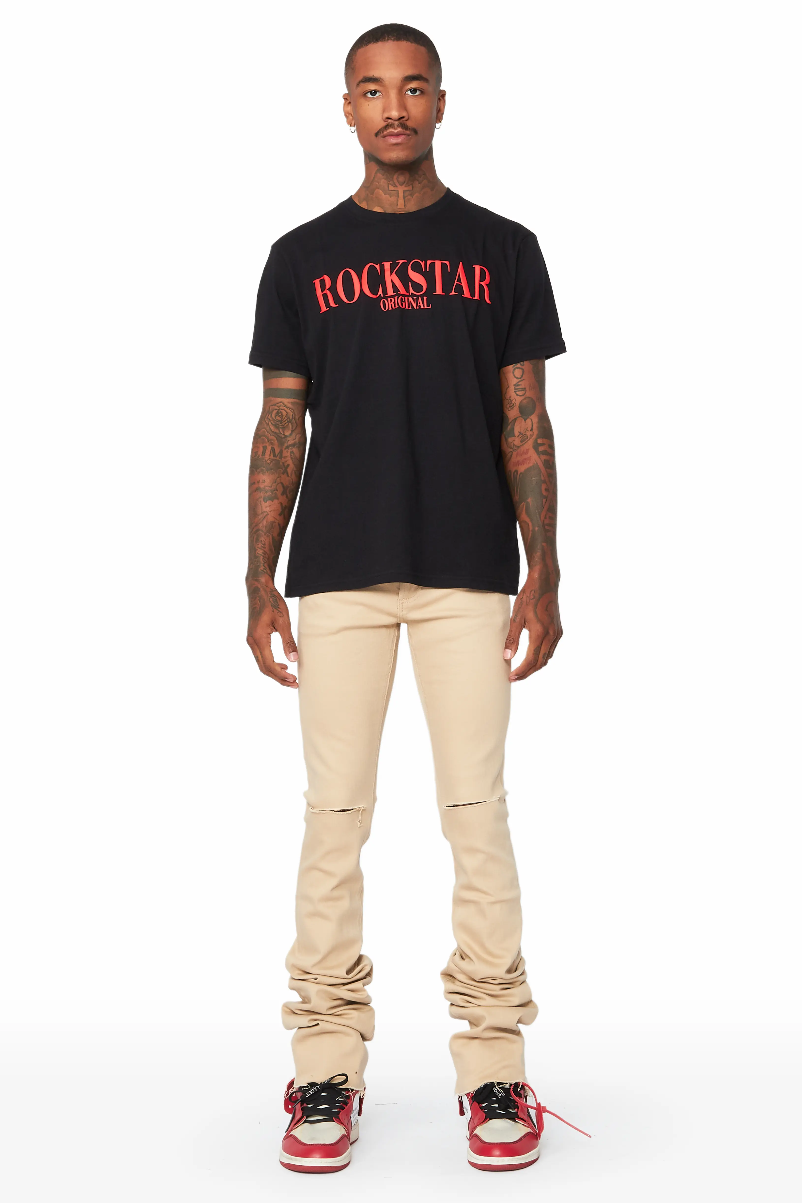 Faith Khaki Super Stacked Flare Jean - Image 2