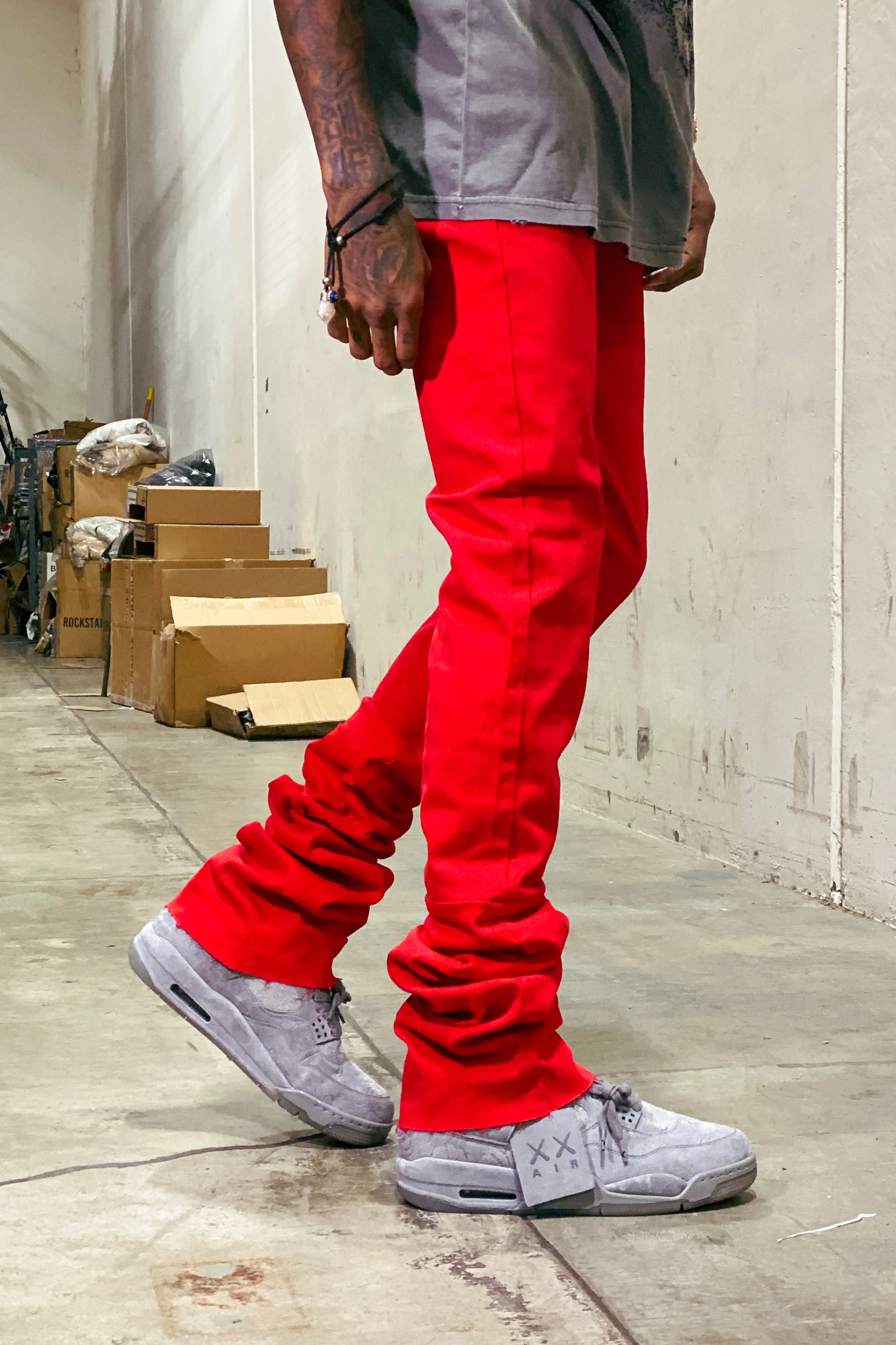 Faith Red Super Stacked Flare Jean - Image 6