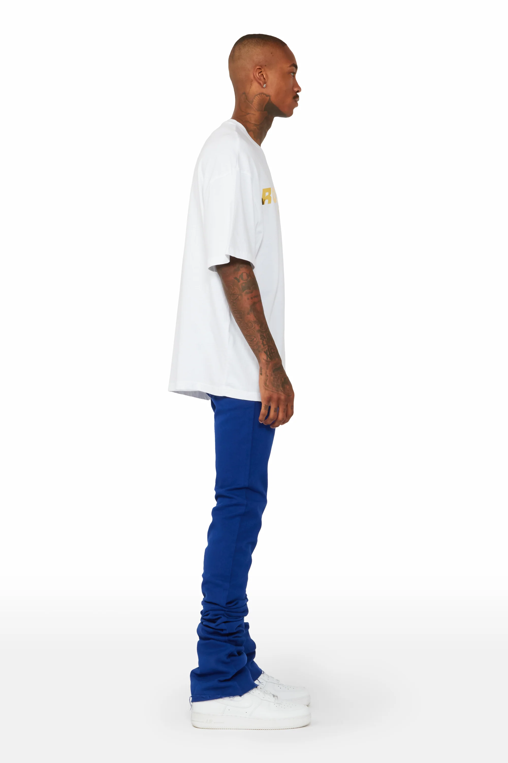 Faith Royal Blue Super Stacked Flare Jean - Image 3