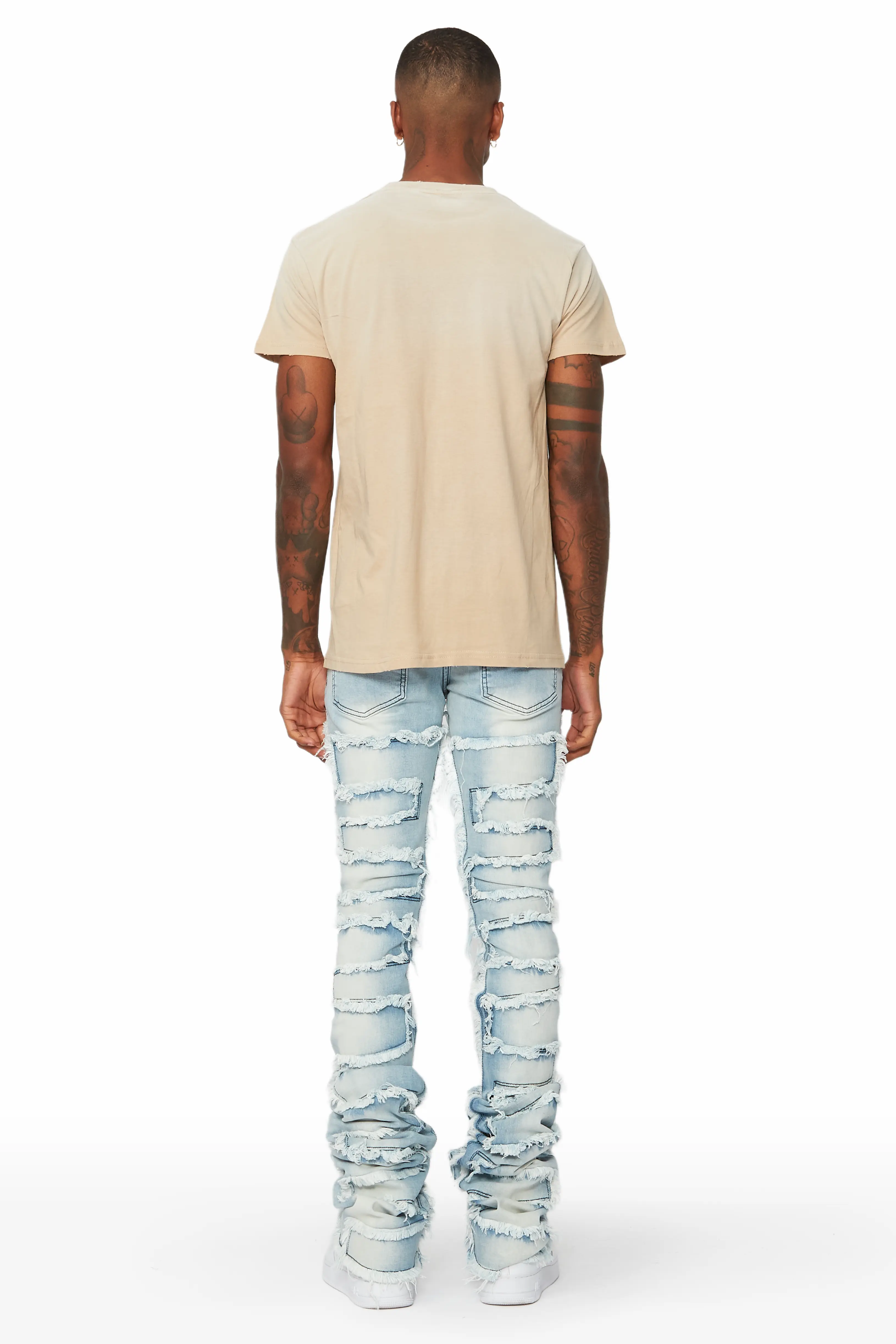 Hallie Blue Wash Super Stacked Flare Jean - Image 5