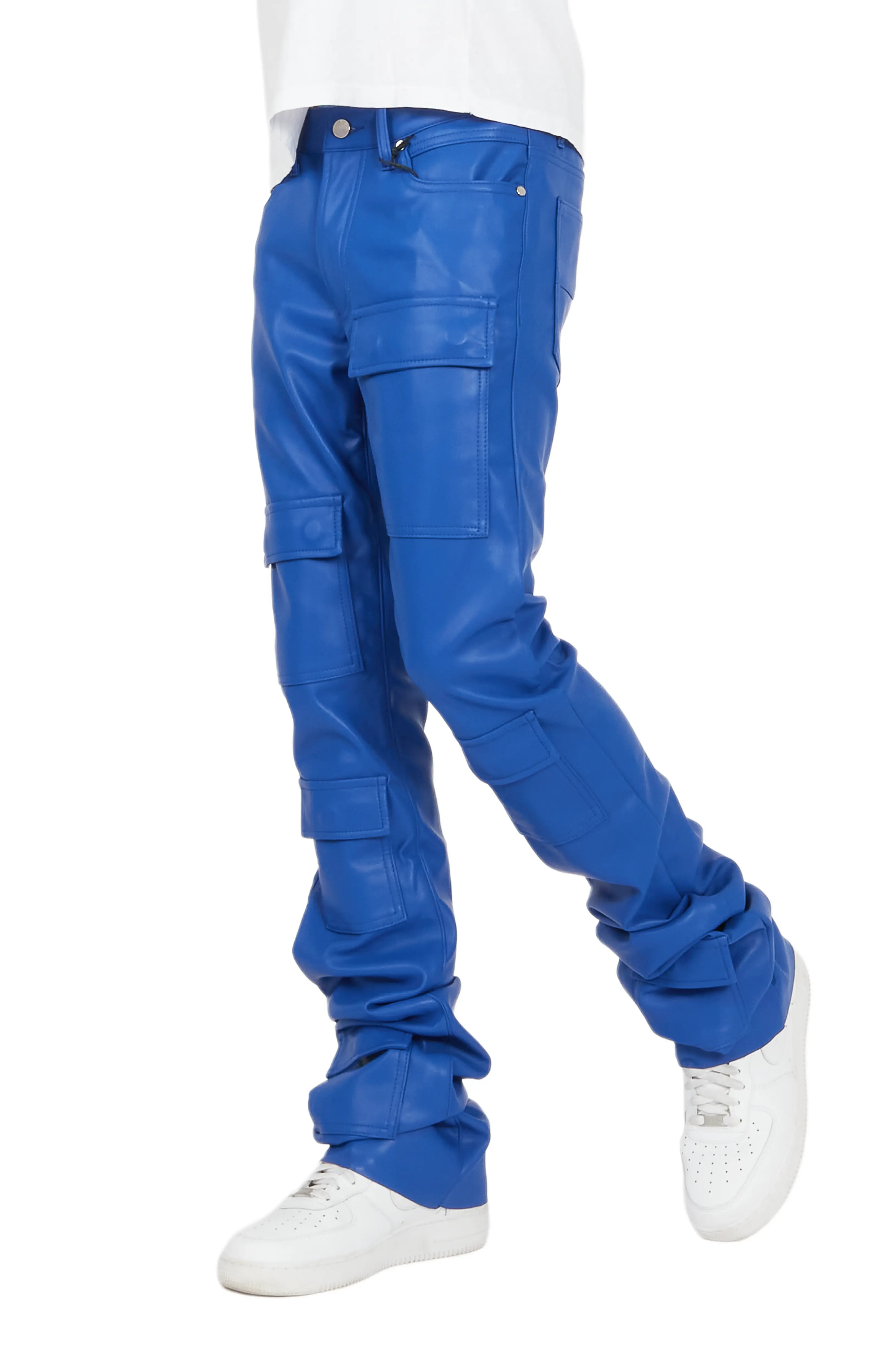 Petrus Royal Faux Leather Super Stacked Flare Jean - Image 11