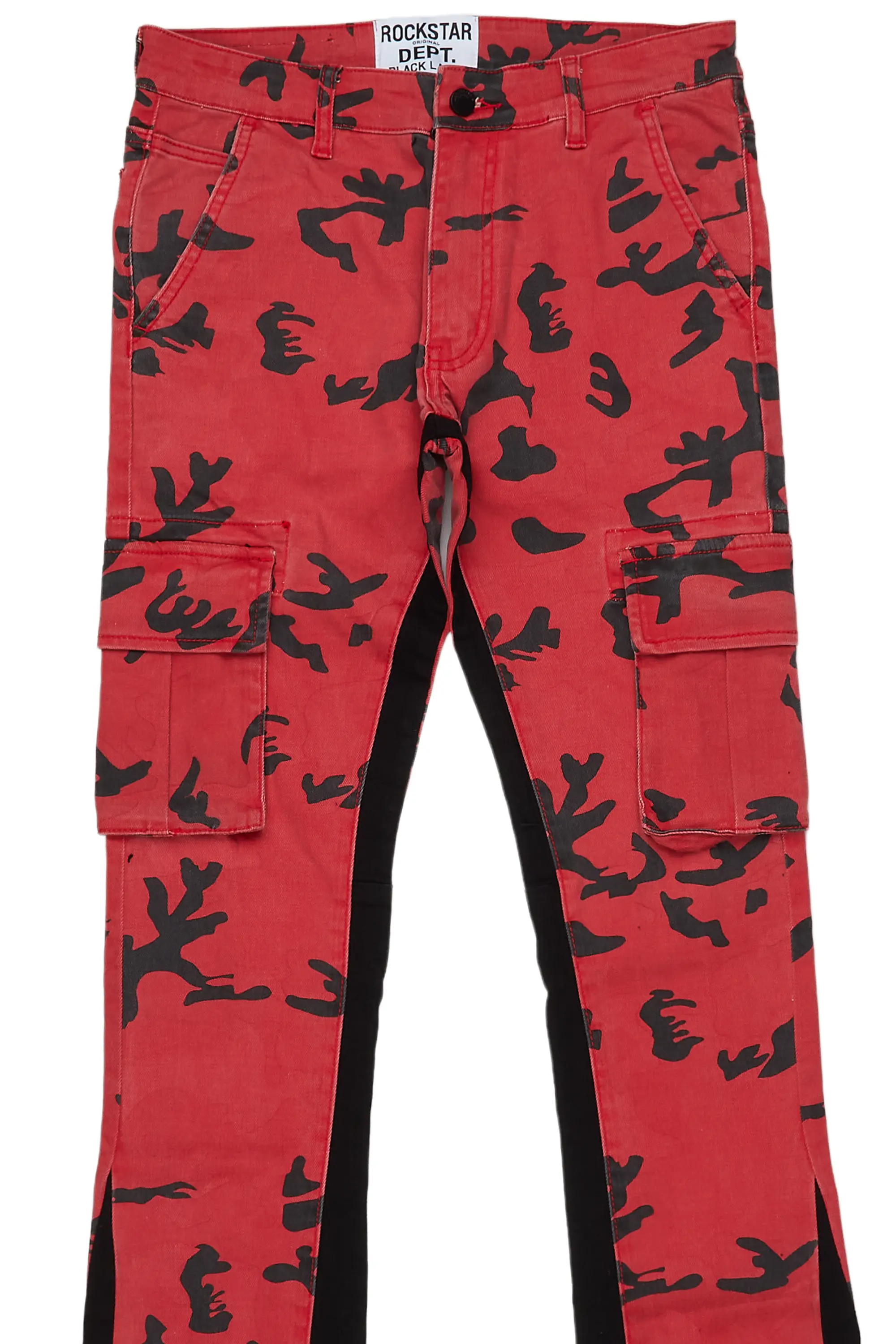 Lester Red Stacked Flare Jean - Image 7