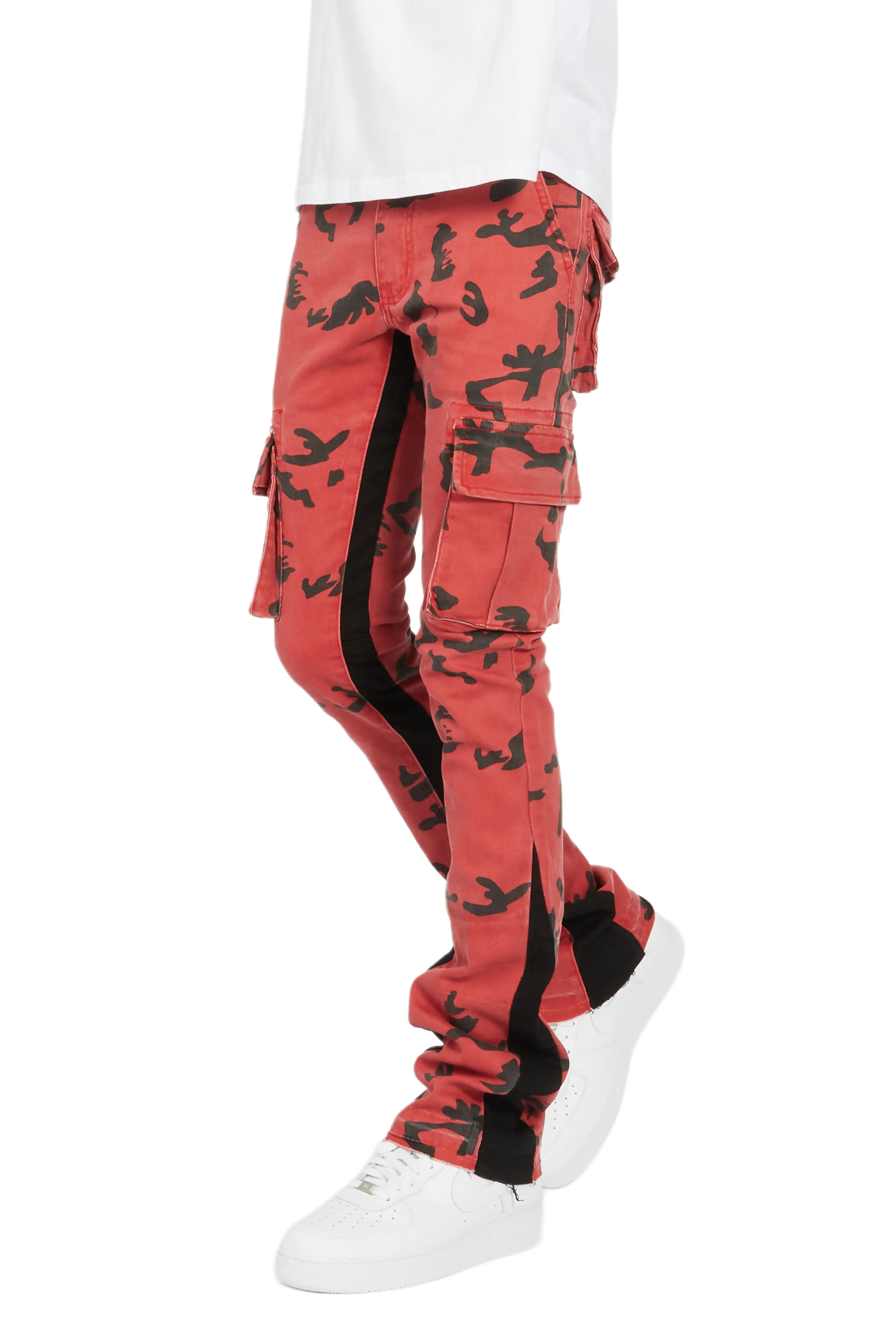Lester Red Stacked Flare Jean - Image 9