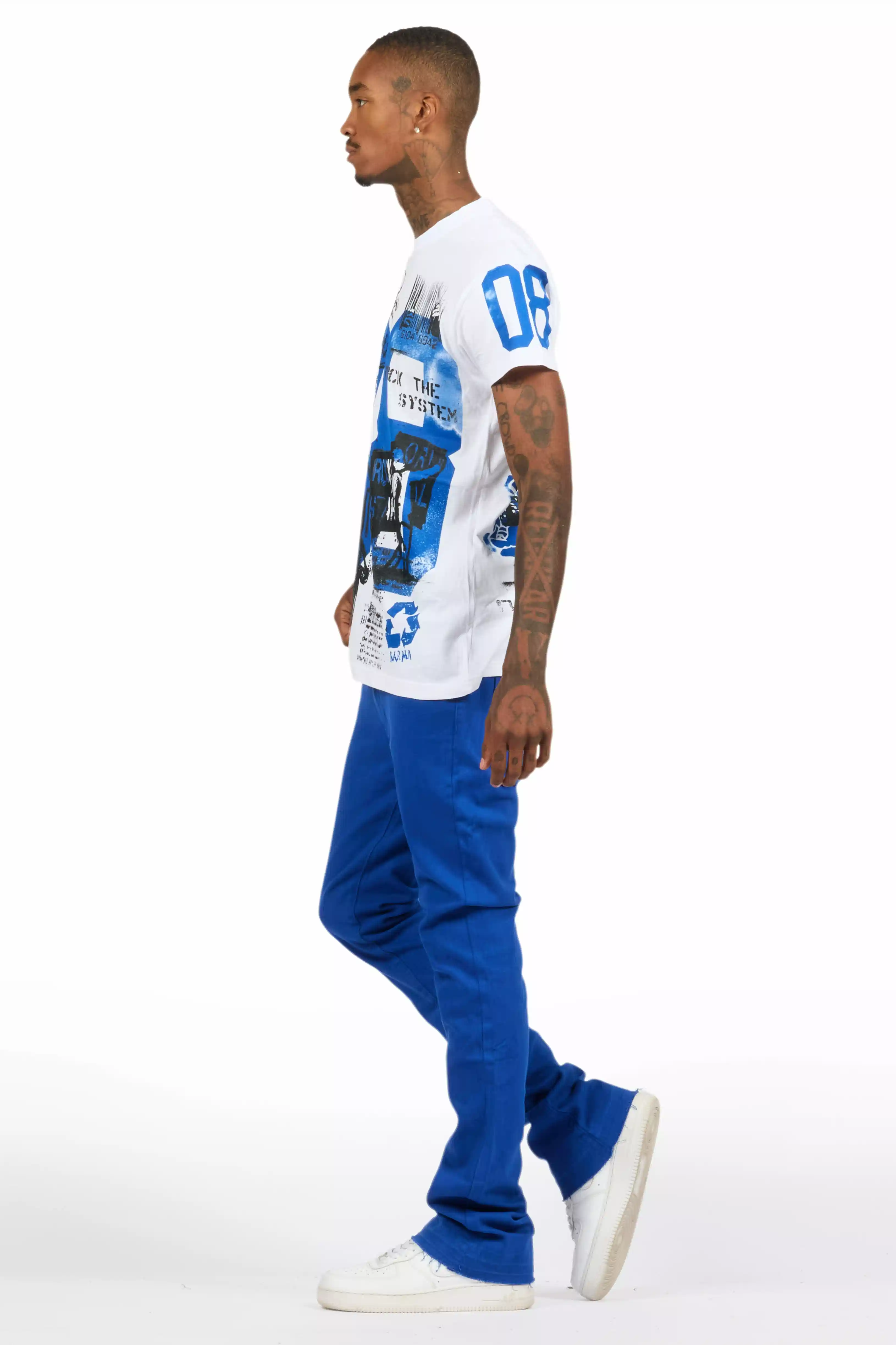 Dag Royal Blue Stacked Flare Jean - Image 6
