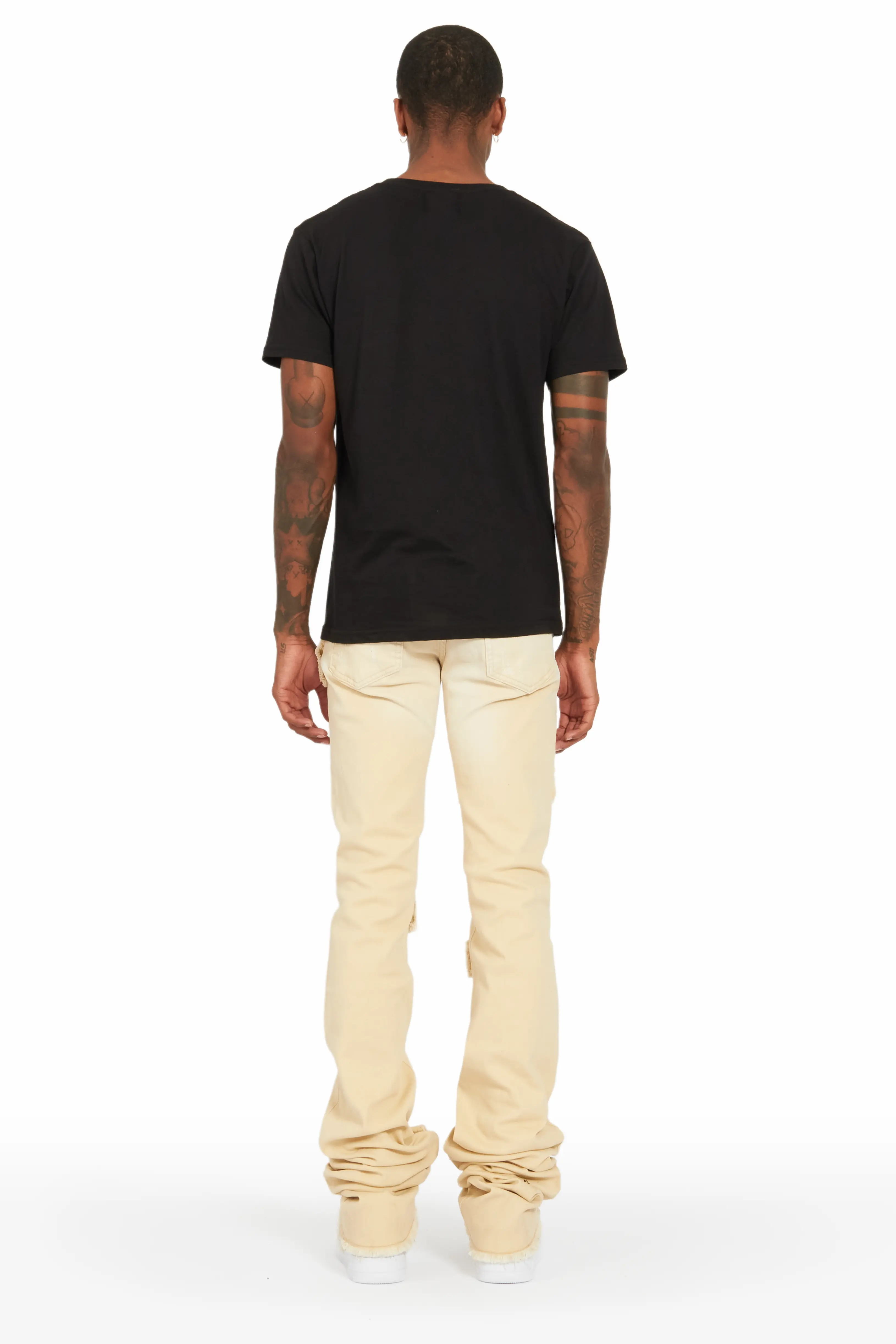 Grant Beige Super Stacked Flare Jean - Image 4