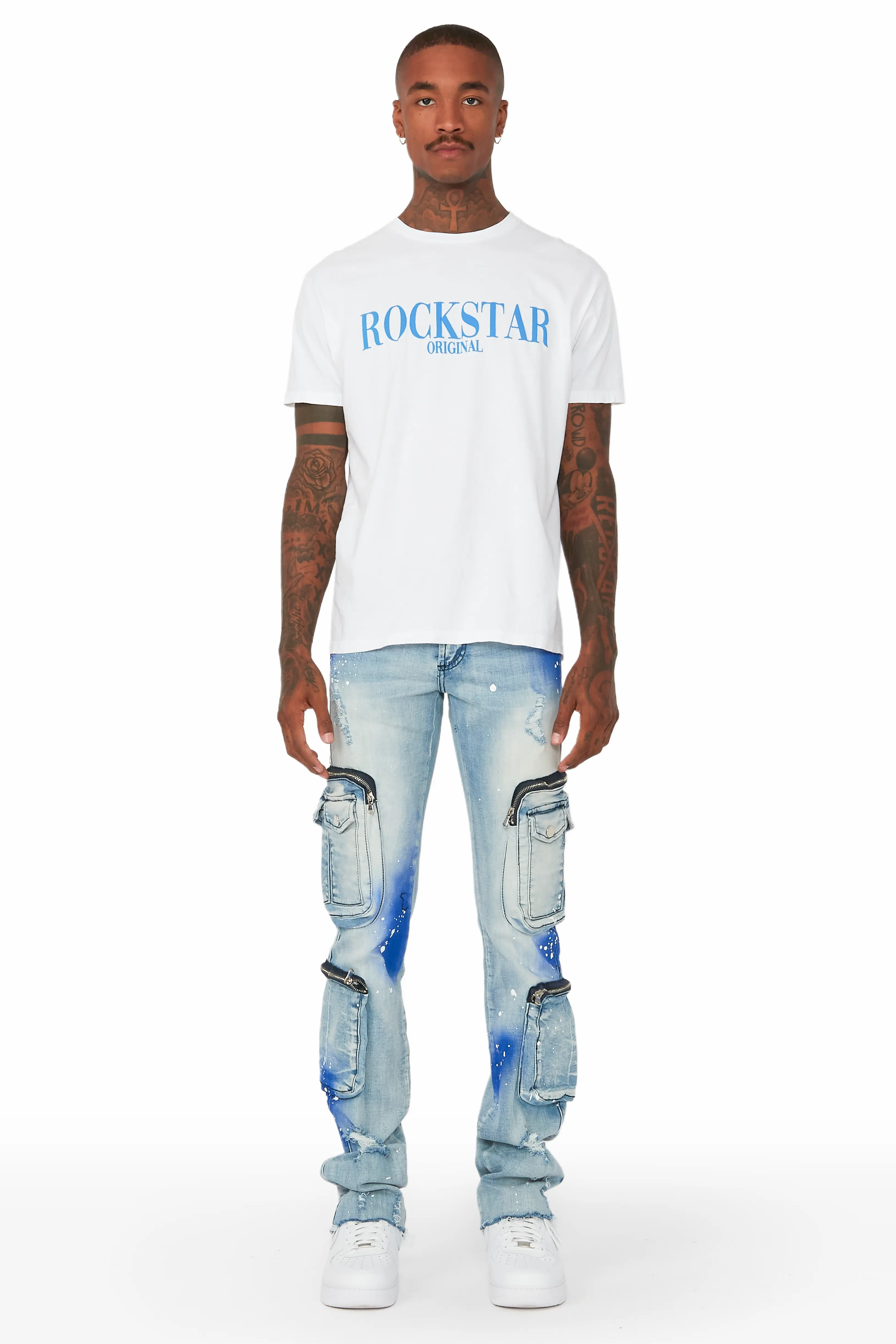 Dutton Blue/Royal Blue Super Stacked Flare Jean - Image 2