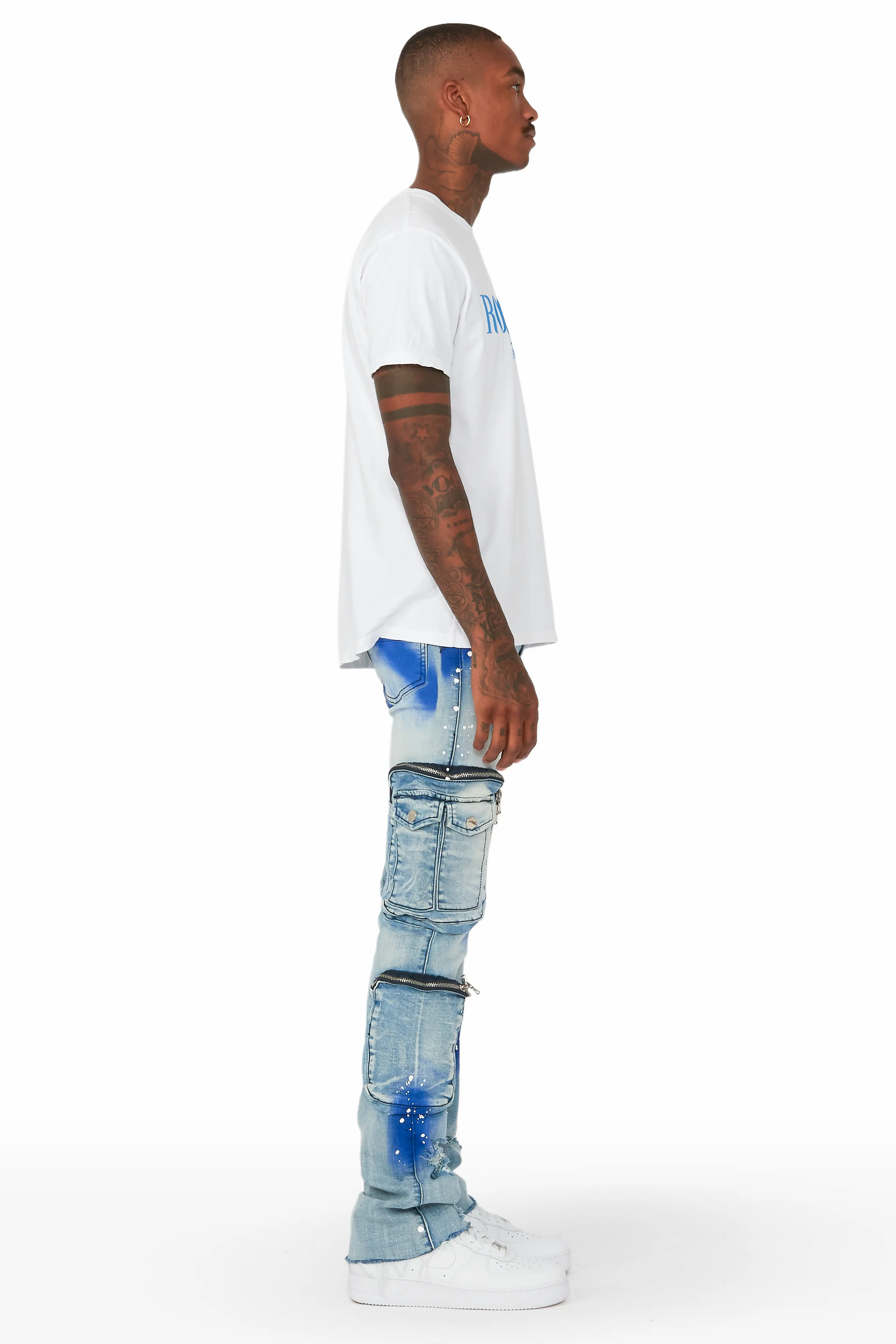 Dutton Blue/Royal Blue Super Stacked Flare Jean - Image 3