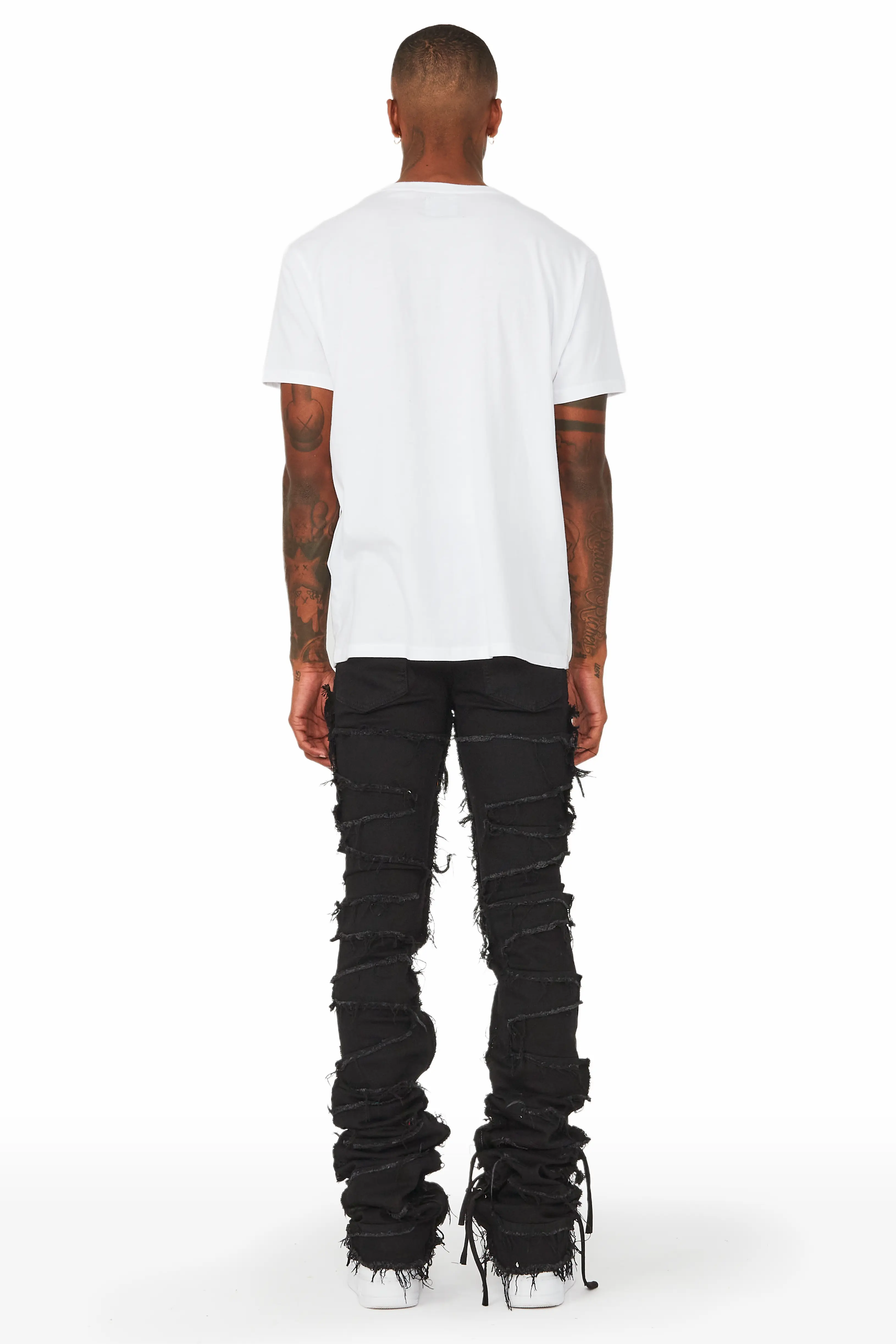 Kayce Black Super Stacked Flare Jean - Image 4