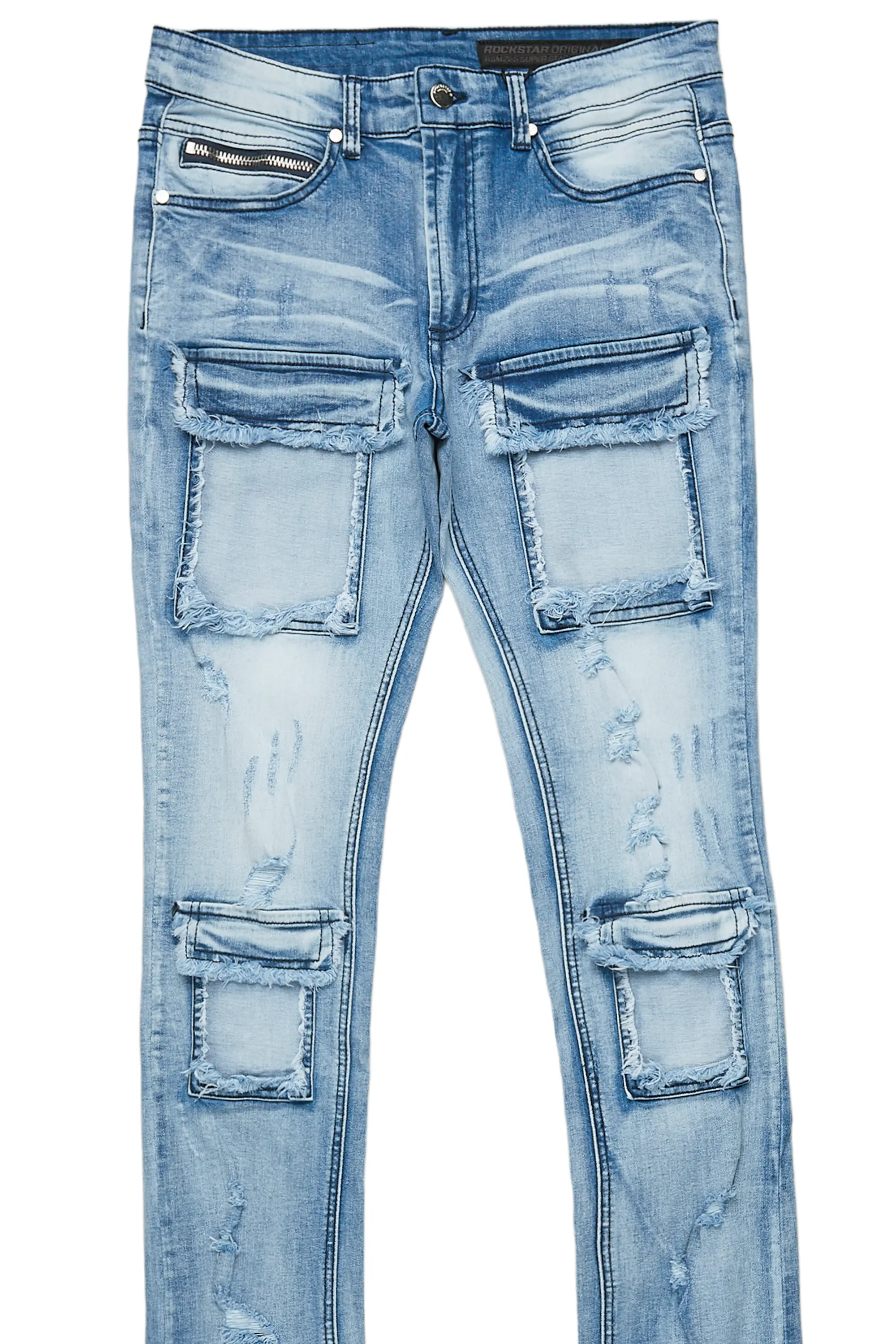 Japoo Blue Super Stacked Flare Jean - Image 8