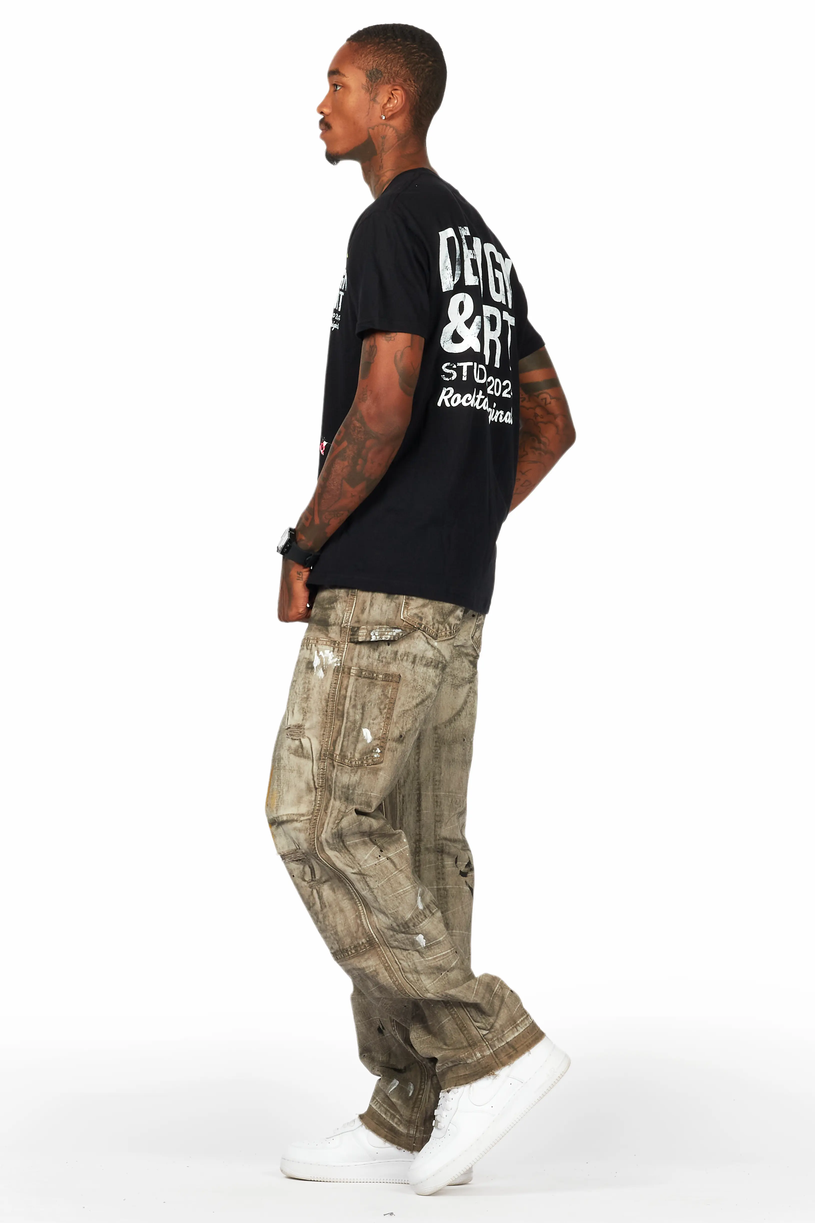 Akim Dirty Wash Baggy Fit Jean - Image 11