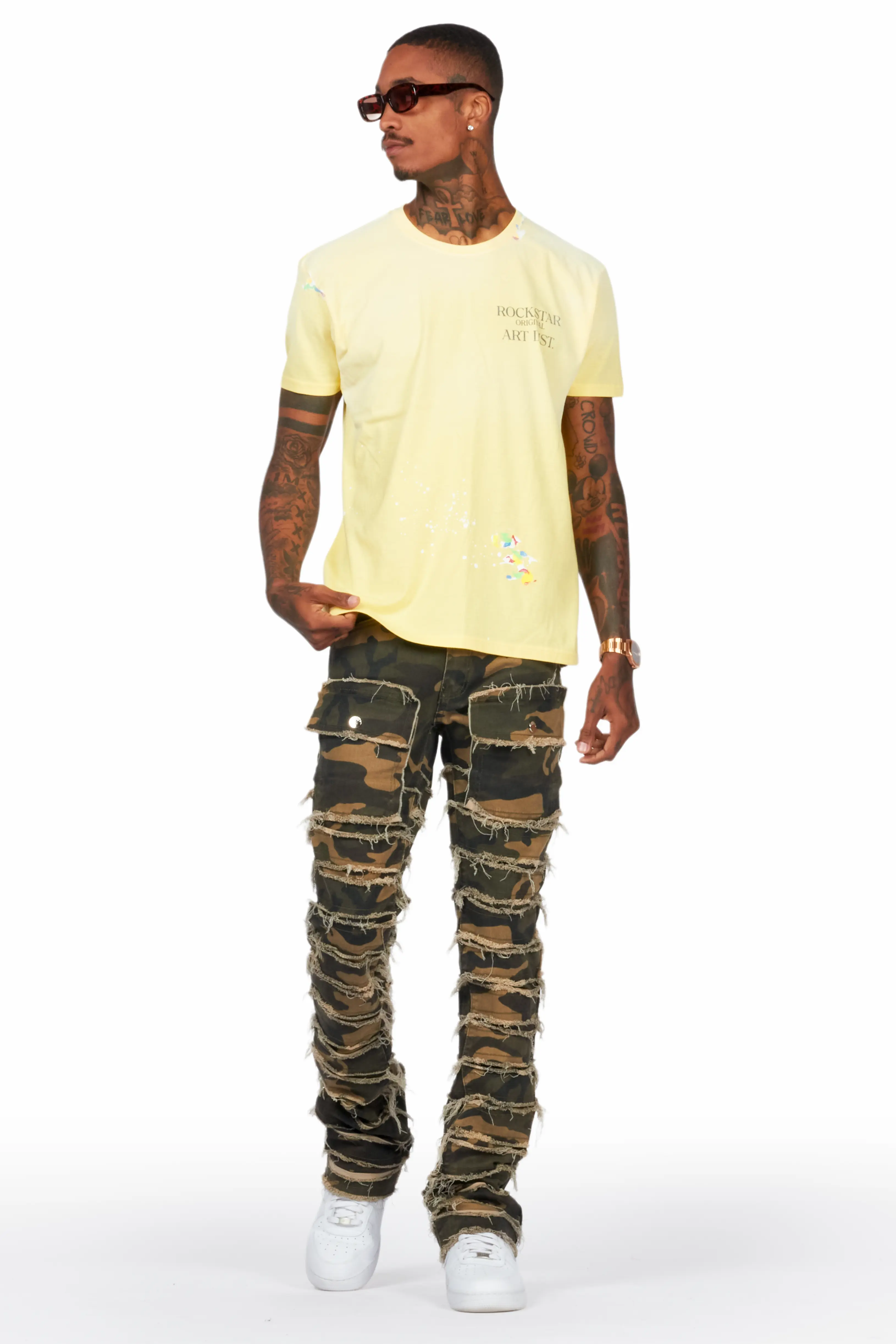 Kinby Camo Stacked Flare Jean - Image 3