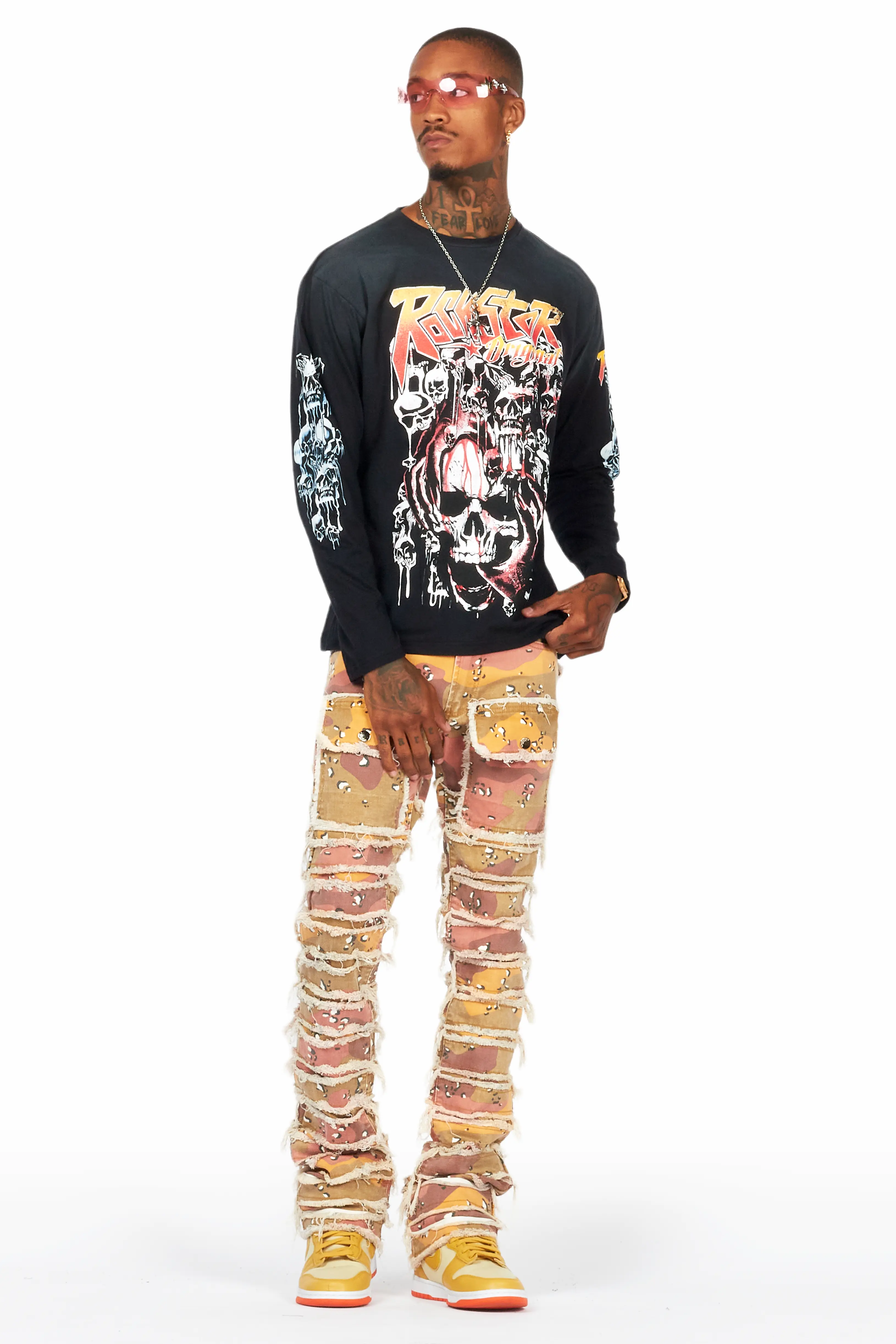 Kinby Multi Camo Stacked Flare Jean - Image 5