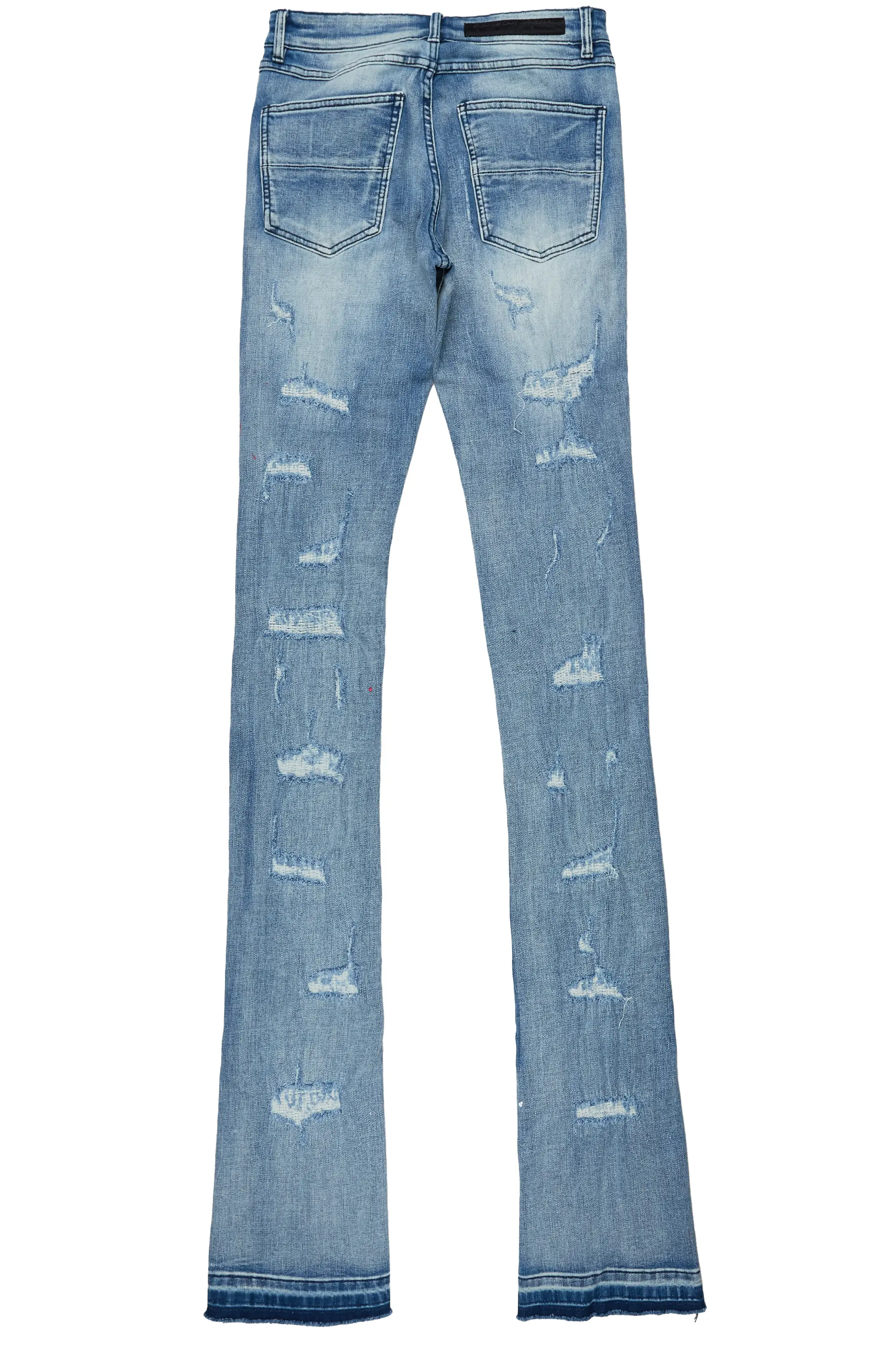 Misael Blue Painter Super Stacked Flare Jean - Image 7