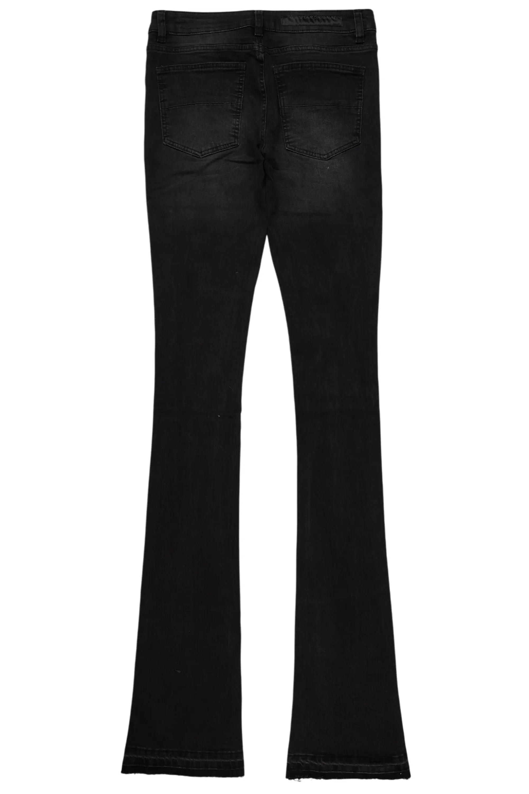Stellan Dark Grey Super Stacked Flare Jean - Image 7