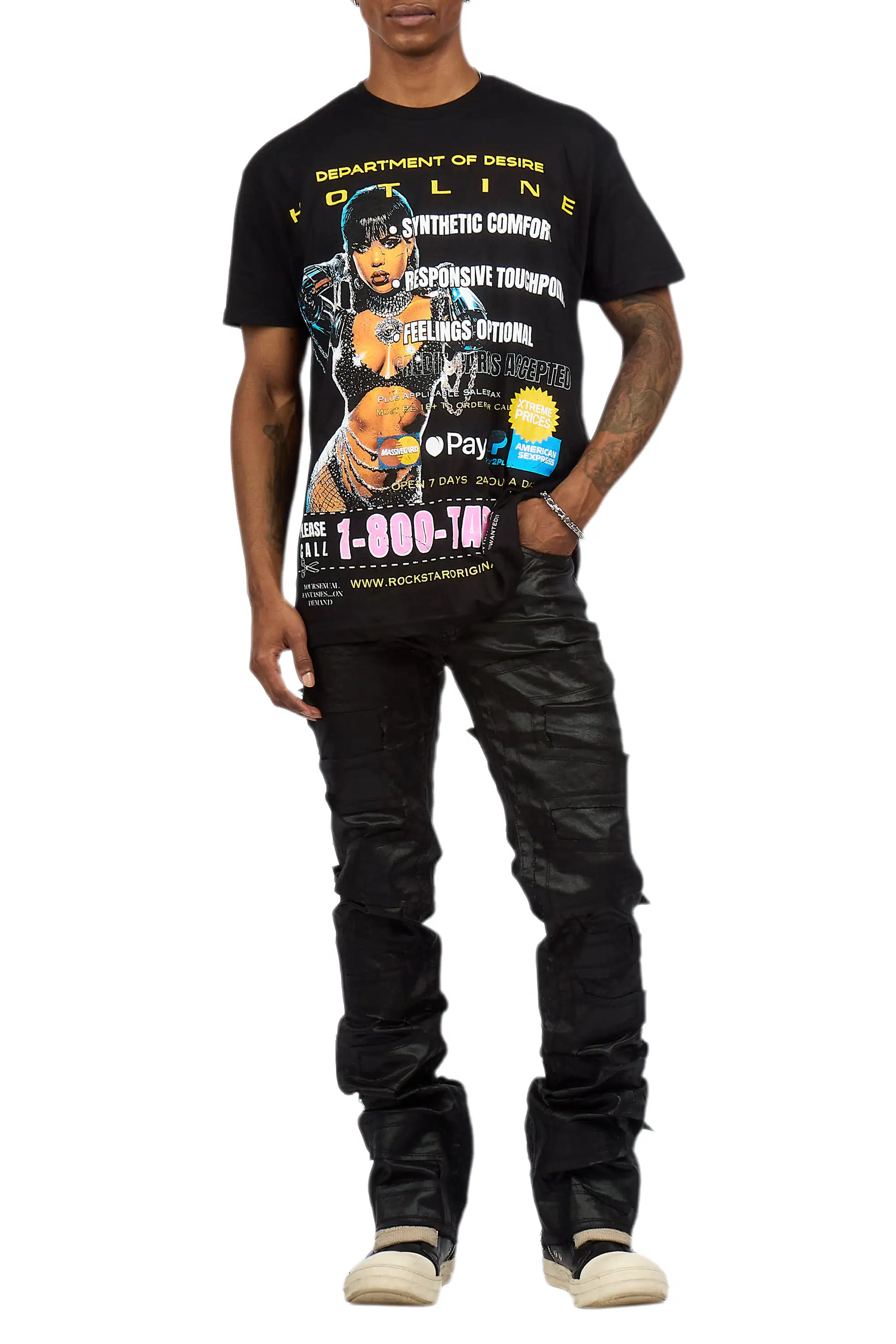 Shake Black Coated Stacked Flare Jean - Image 12