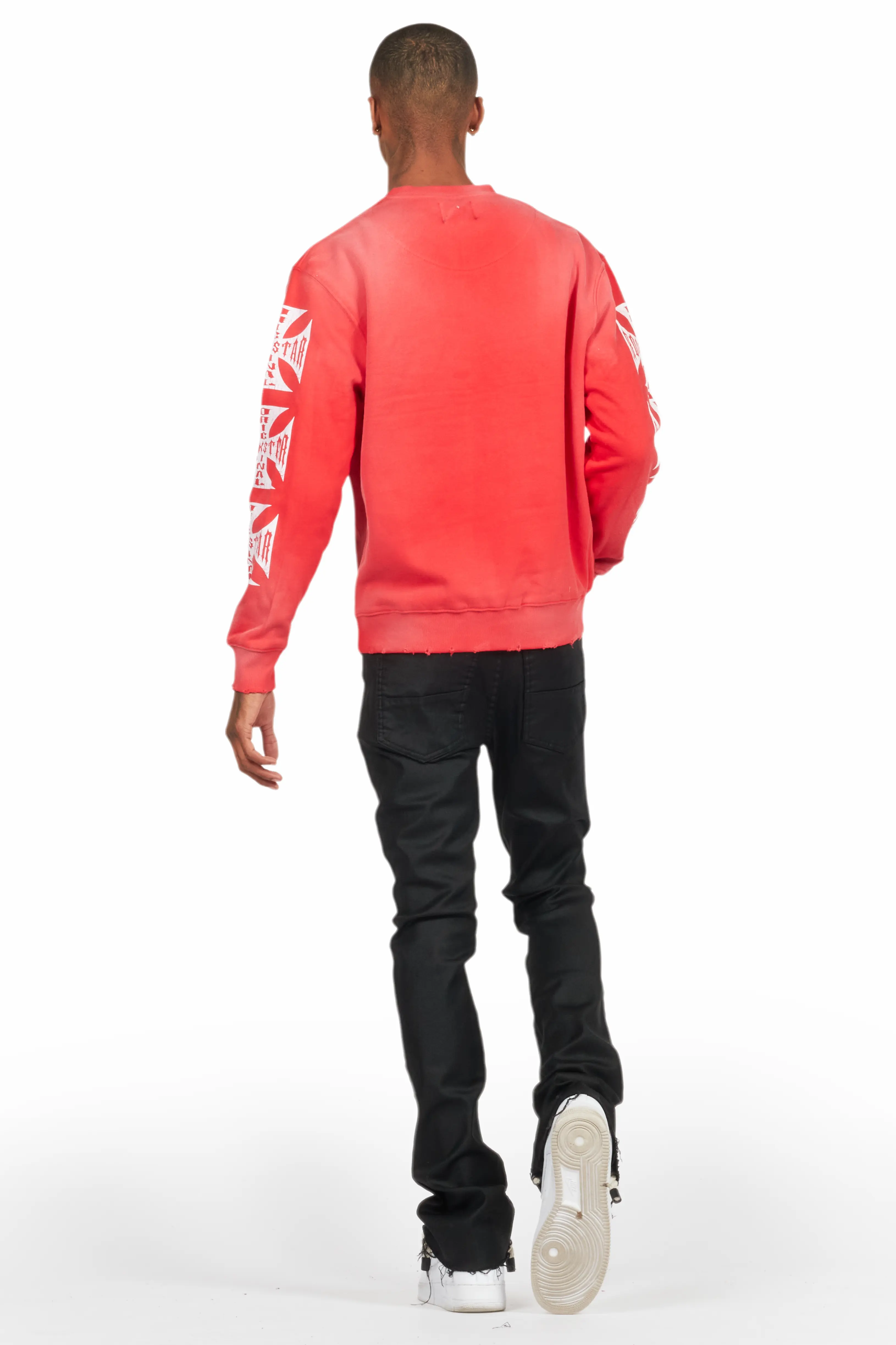 Rebe Black Coated Stacked Flare Jean - Image 5