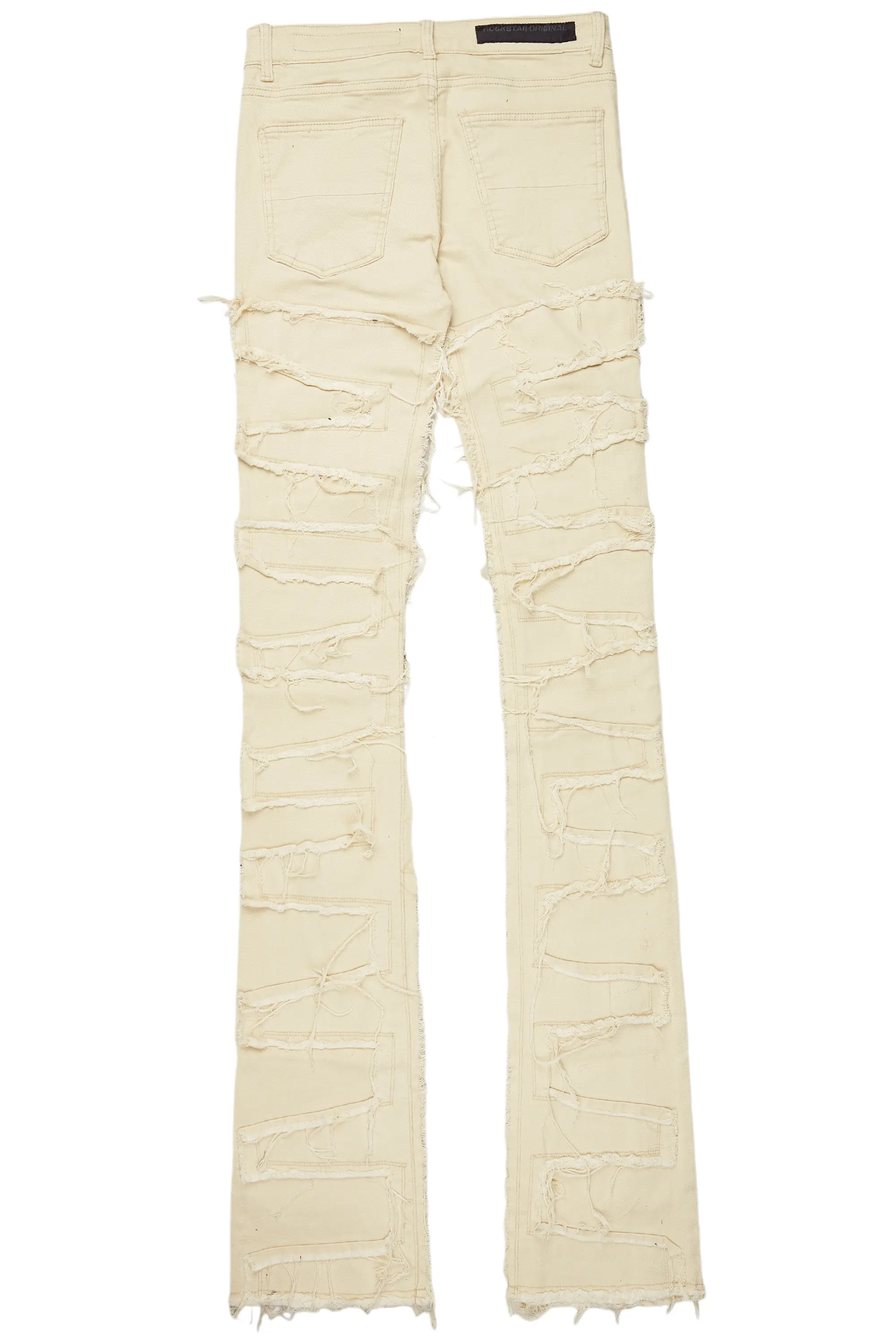 Fallon Beige Painter Super Stacked Flare Jean - Image 9