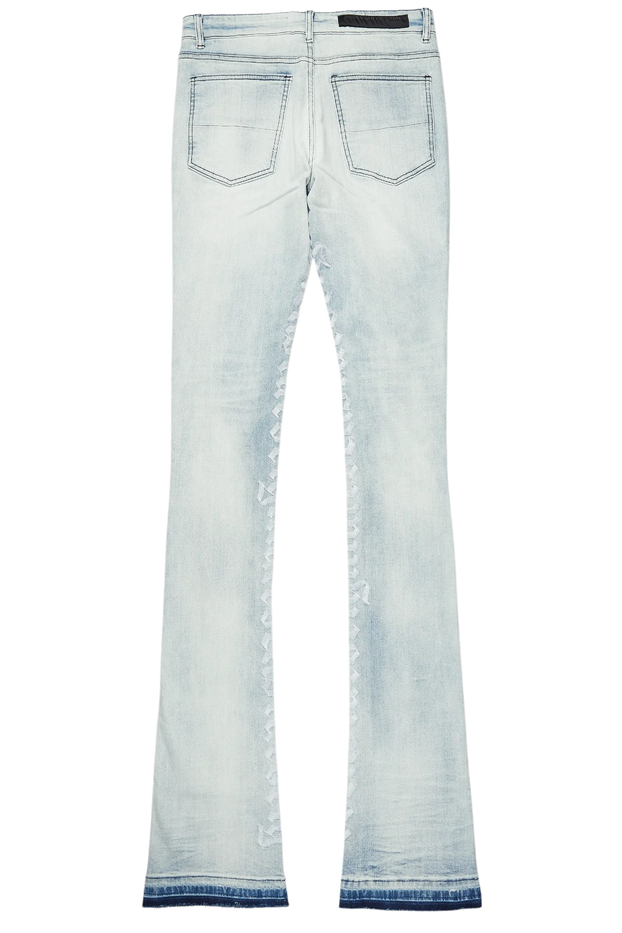 Datu Blue Painter Super Stacked Flare Jean - Image 9