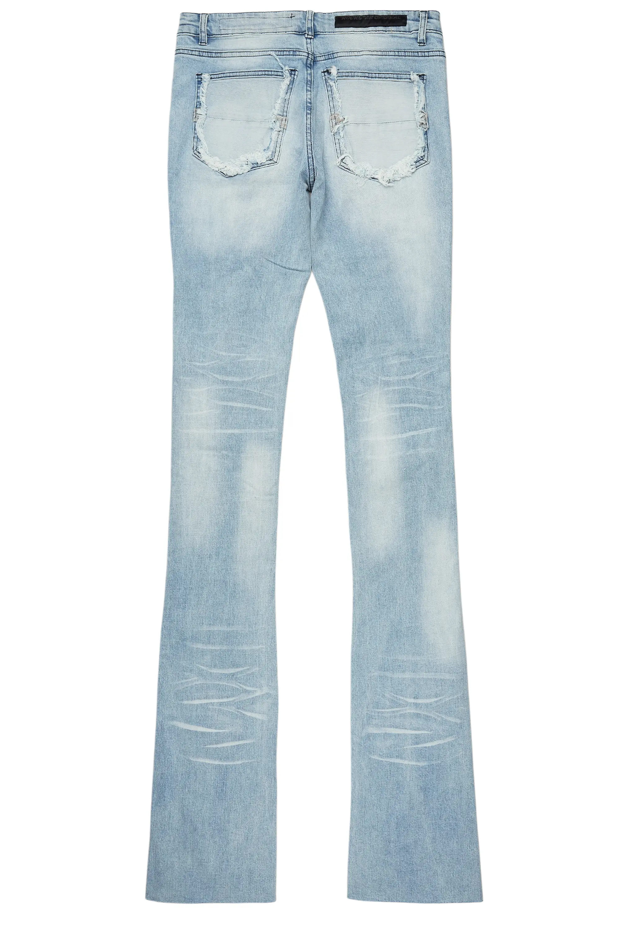 Edan Blue Painter Super Stacked Flare Jean - Image 9