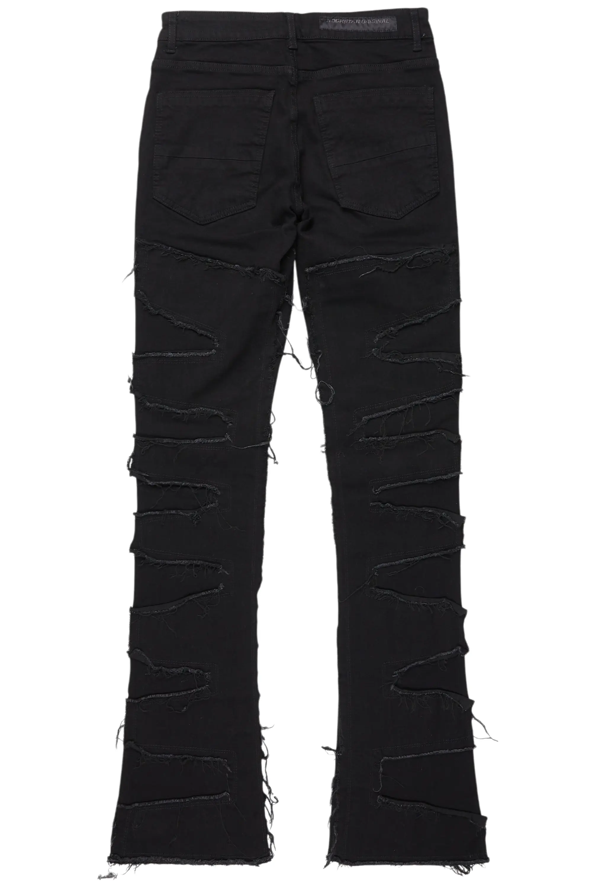 Shaddie Black Painter Stacked Flare Jean - Image 9