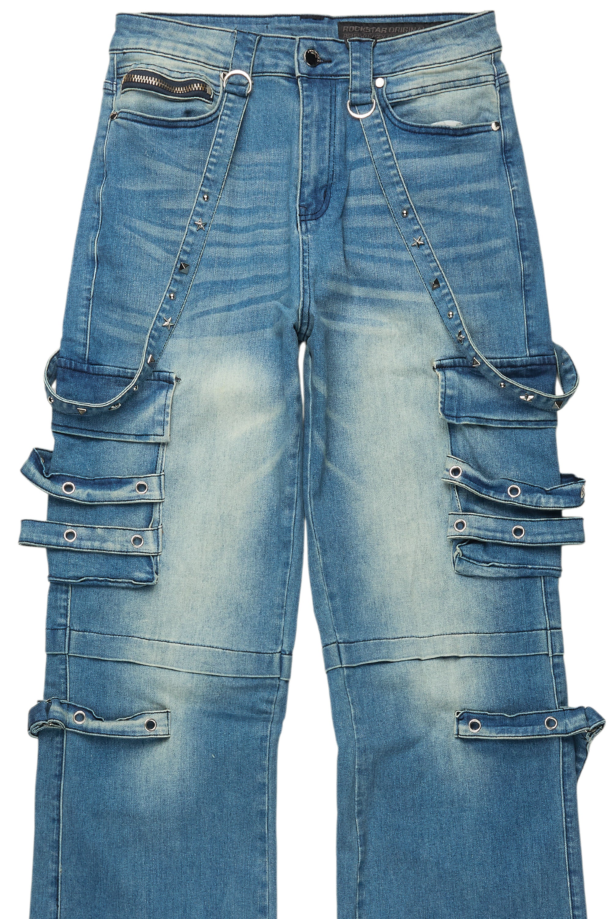 Nealon Blue Wash Baggy Cargo Fit Jean - Image 10