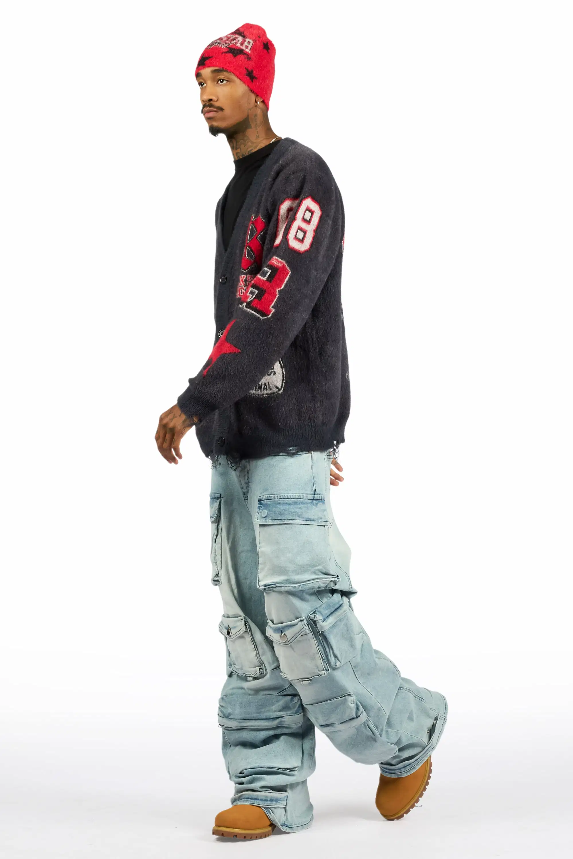 Mahesh Blue Baggy Cargo Jean - Image 4