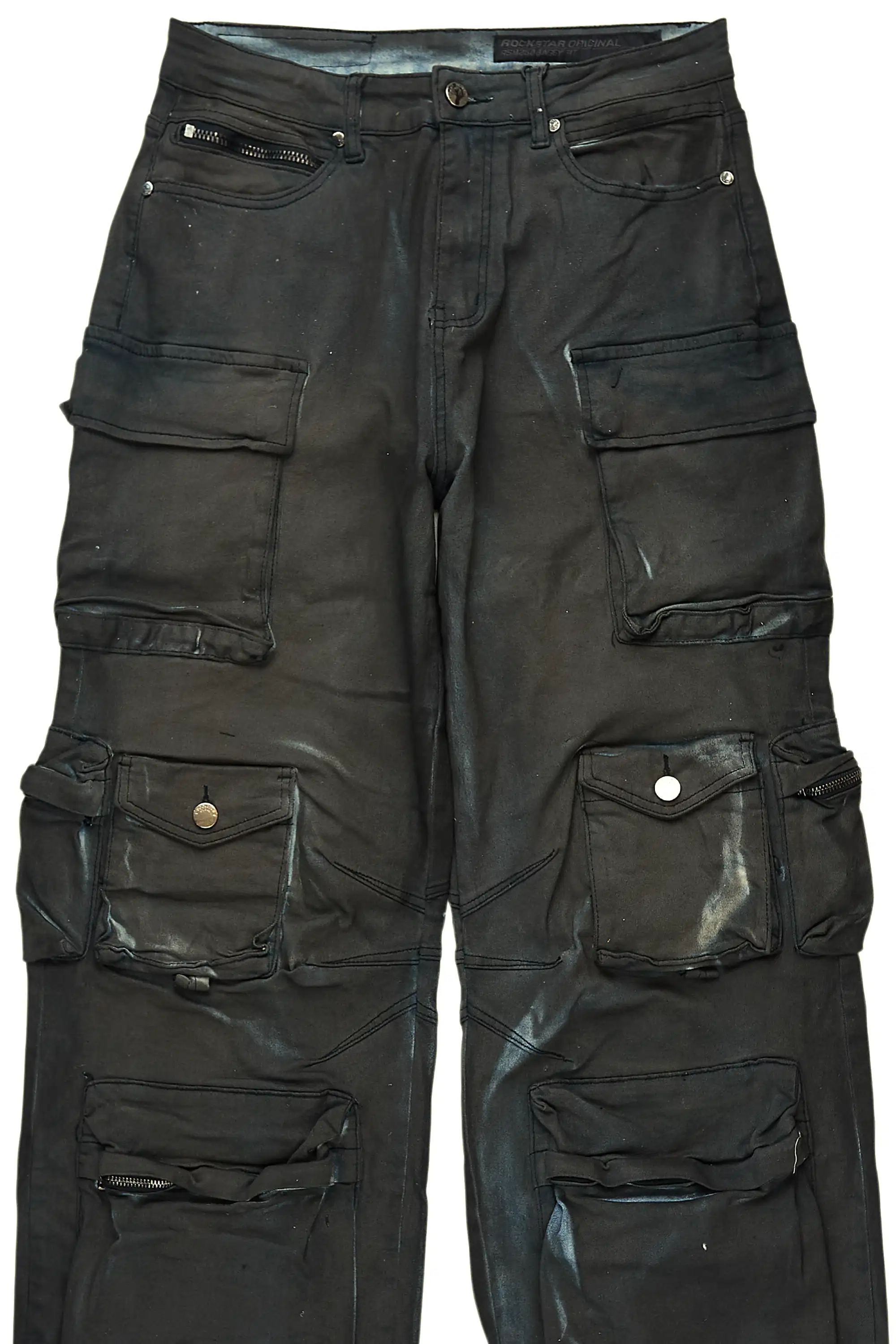 Mahesh Dark Blue Oil Wash Baggy Cargo Jean - Image 7
